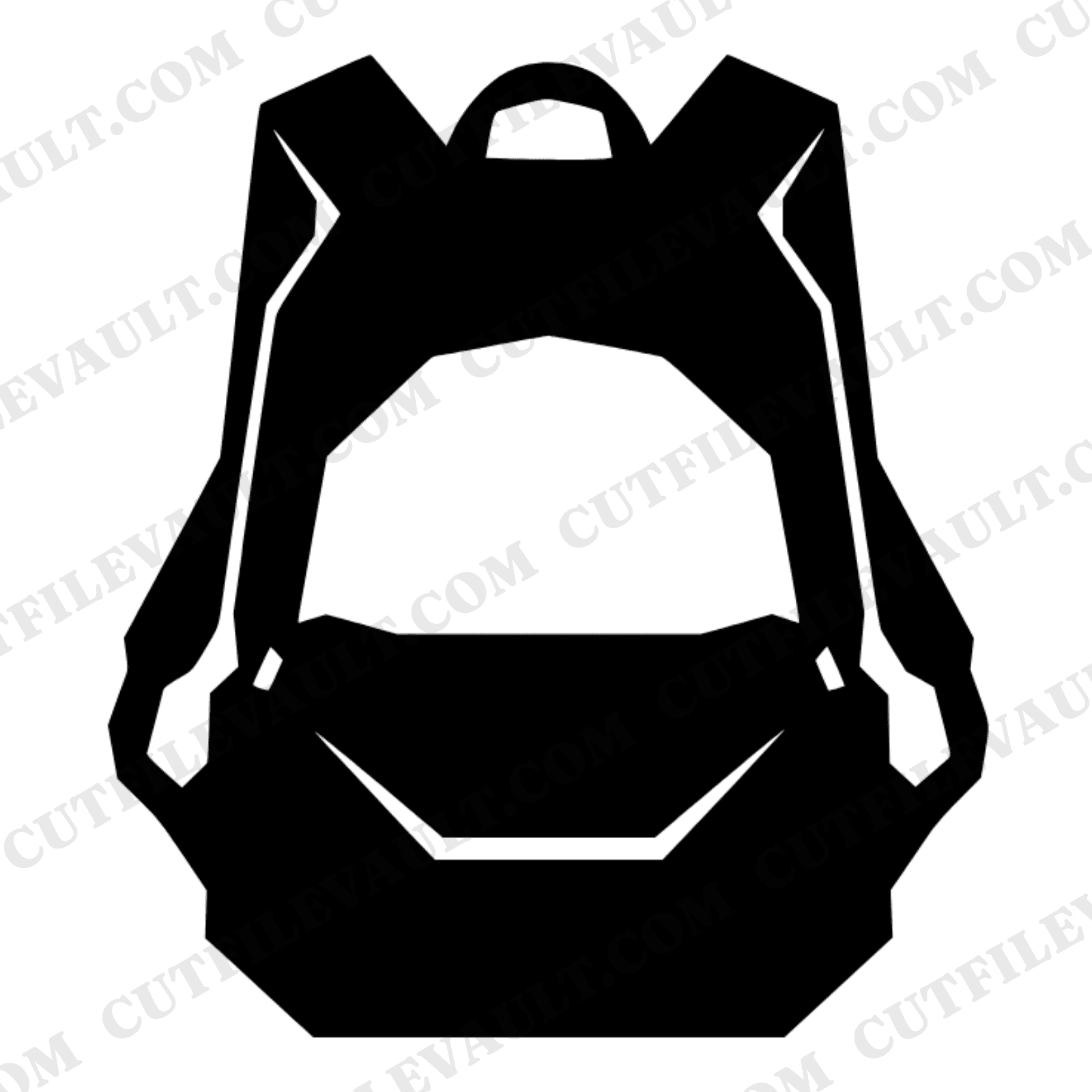 Backpack Top Down View SVG PNG Unzipped Straps Spread Cut File Back to School Brutalist Design — view 1