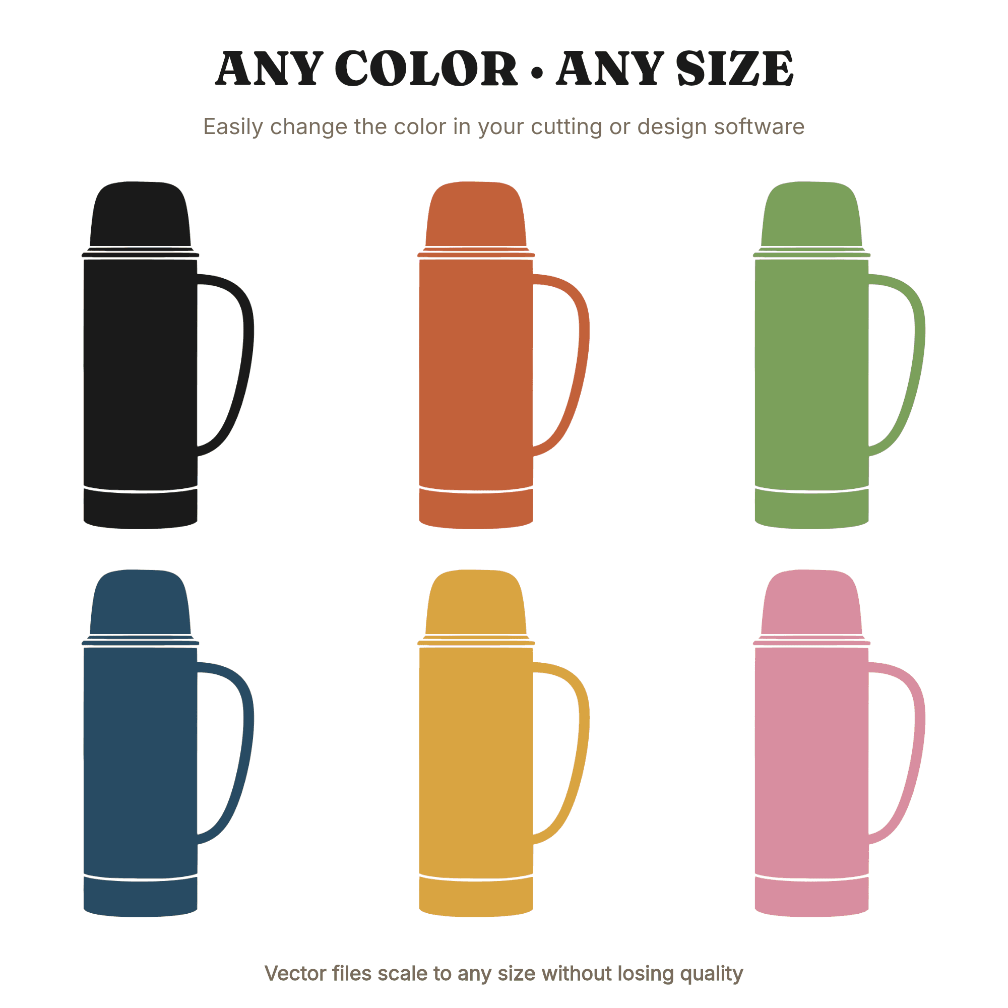 Vintage Metal Thermos SVG PNG, Retro 70s Labor Day Cut File, Blue Collar Worker Clipart Design — view 2