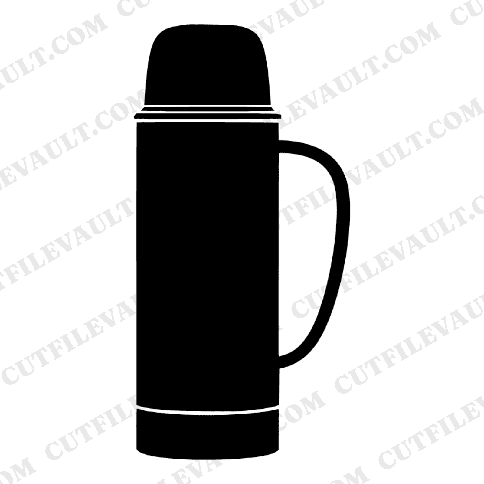 Vintage Metal Thermos SVG PNG, Retro 70s Labor Day Cut File, Blue Collar Worker Clipart Design — view 1