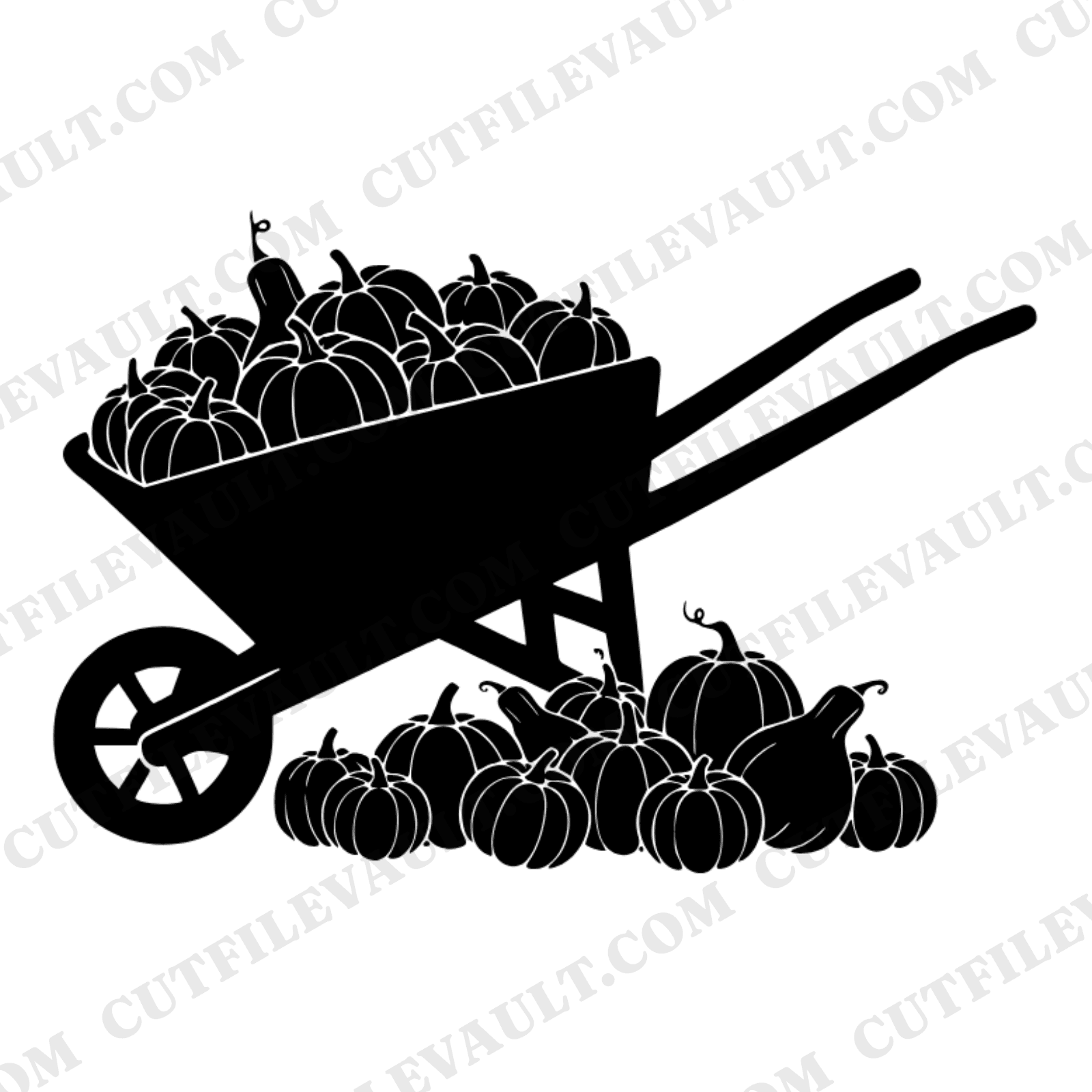 Vintage Wheelbarrow Harvest Pumpkin SVG PNG, Fall Farmhouse Decor Cut File, Autumn Craft Design