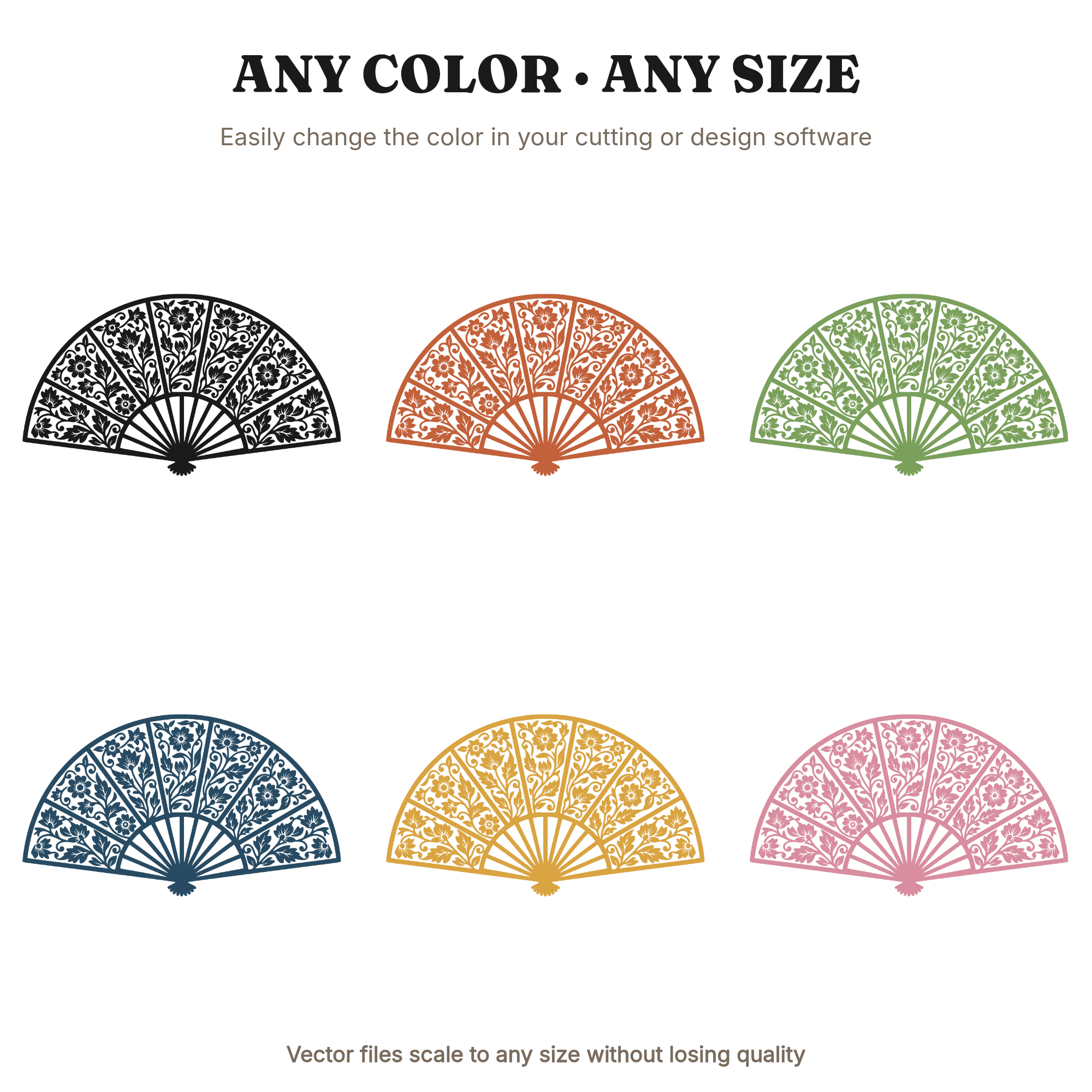 Fourth of July Botanical Fan SVG PNG Stained Glass Silhouette Vintage Wildflower Cut File — view 2