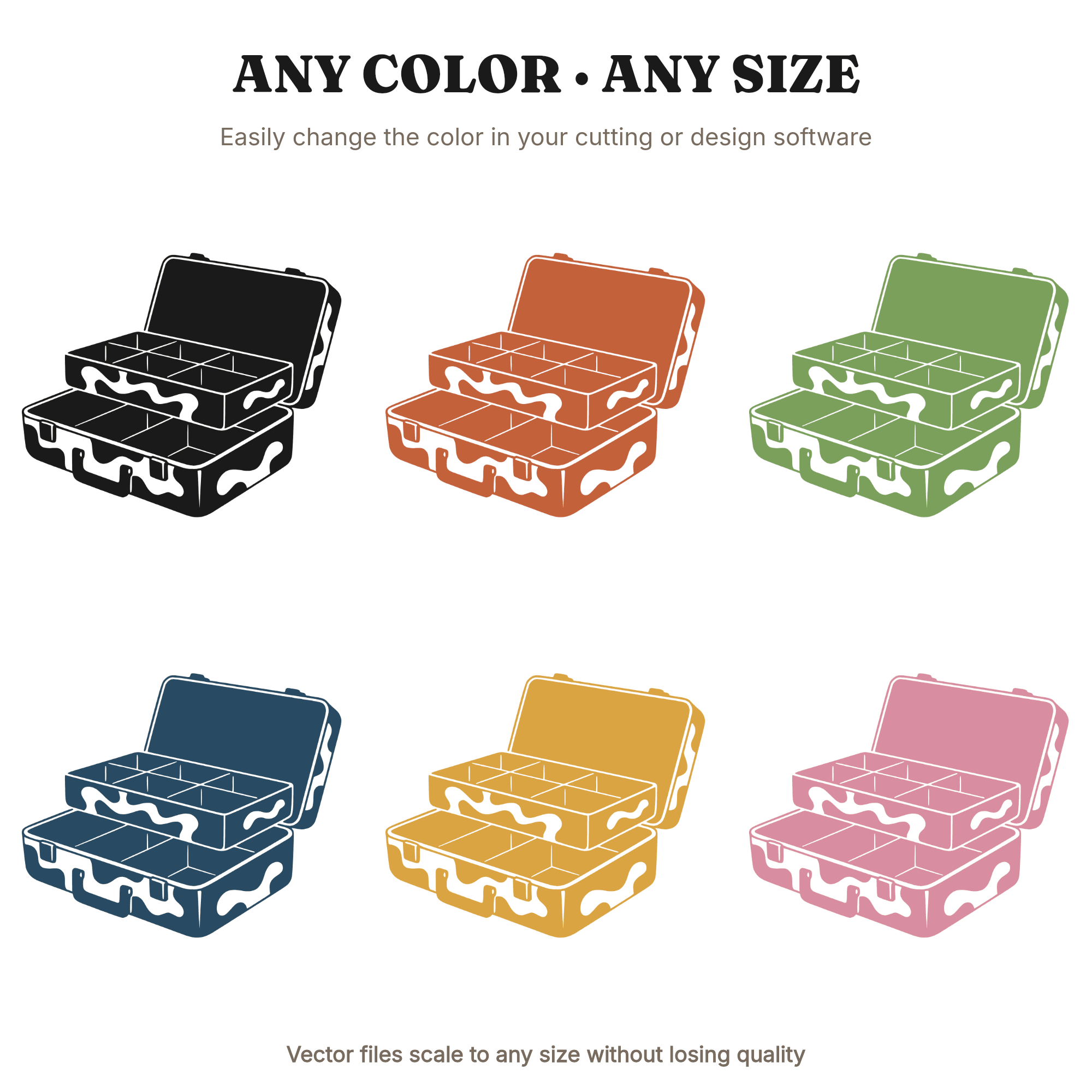 Vintage Tackle Box SVG PNG, Retro Fishing Dad Cut File, 1970s Groovy Father's Day Design — view 2