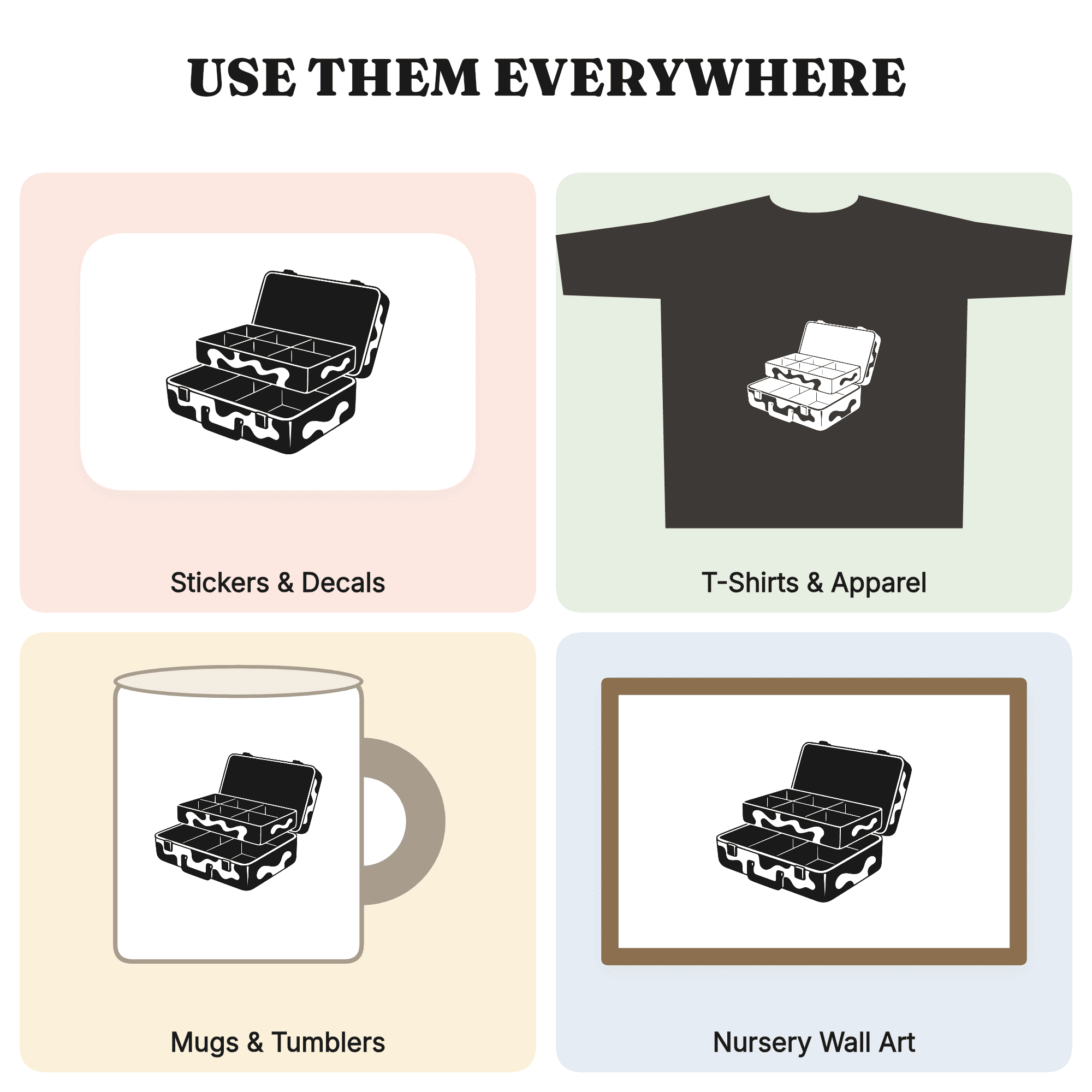 Vintage Tackle Box SVG PNG, Retro Fishing Dad Cut File, 1970s Groovy Father's Day Design — view 3