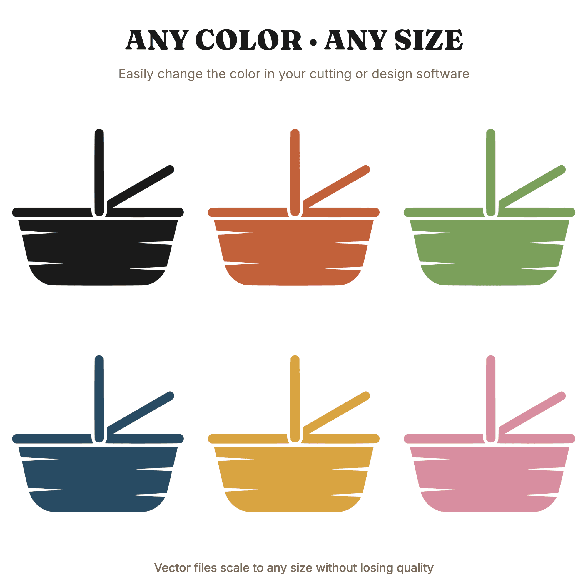 Organic Picnic Basket SVG PNG, Abstract Blob Basket Cut File, Labor Day Picnic Design, Scandinavian Style — view 2