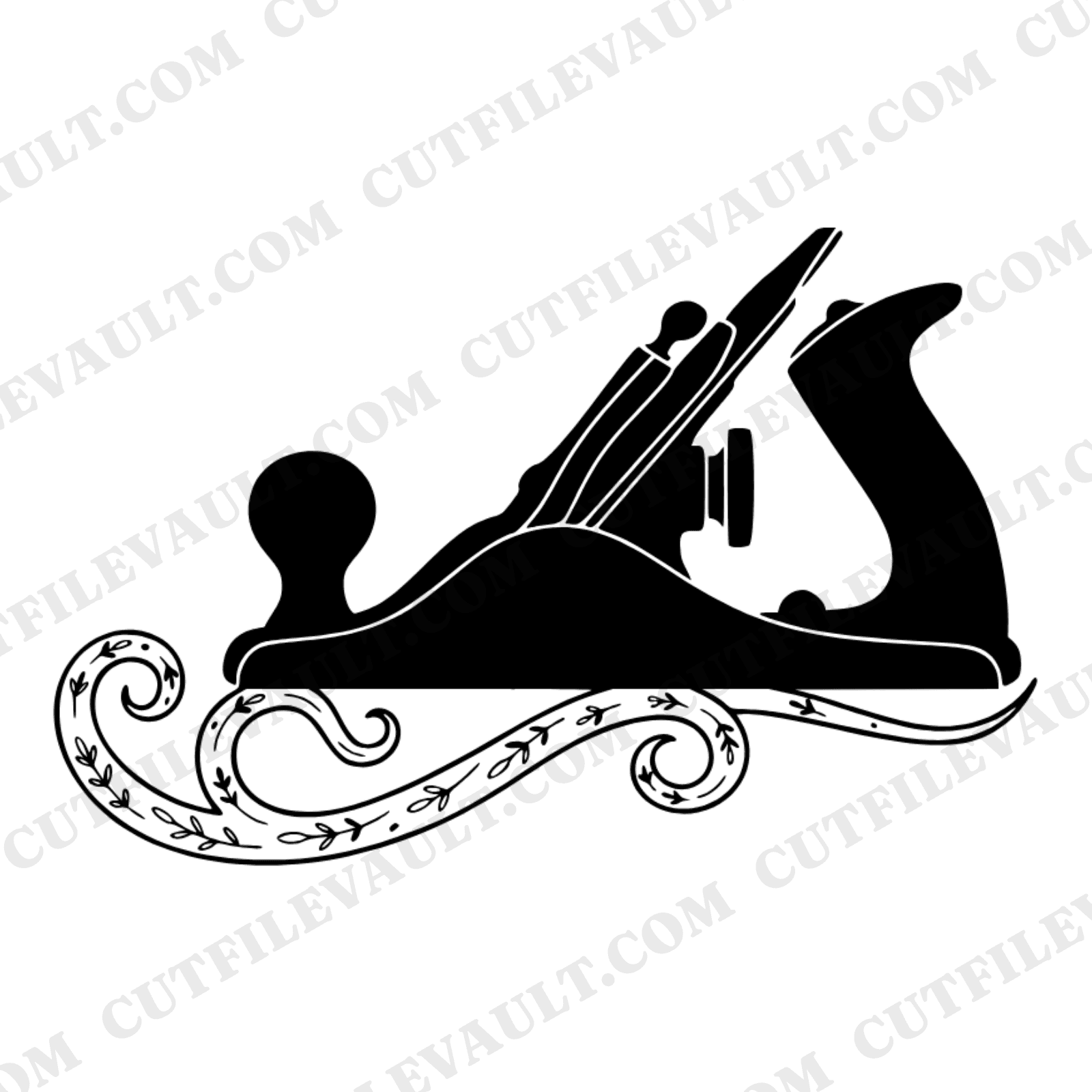 Vintage Hand Plane SVG PNG, Wood Shavings Father's Day Cut File, Woodworking Tool Clipart — view 1