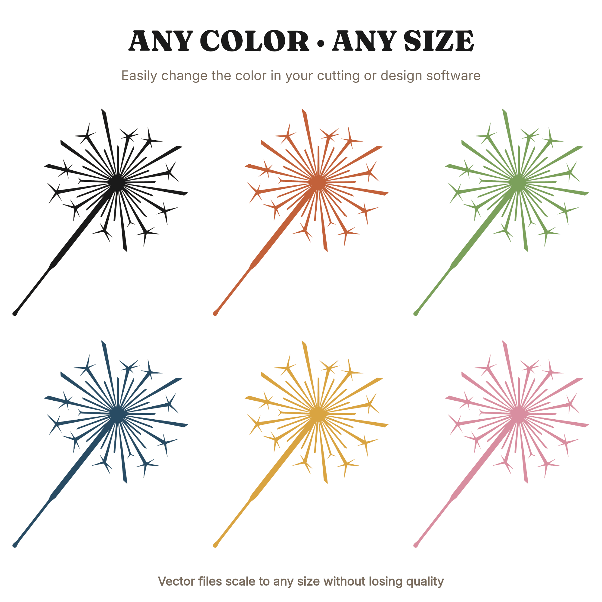 Nordic Sparkler Starburst SVG PNG, Fourth of July SVG, Minimalist Patriotic Cut File, Boho 4th July — view 2