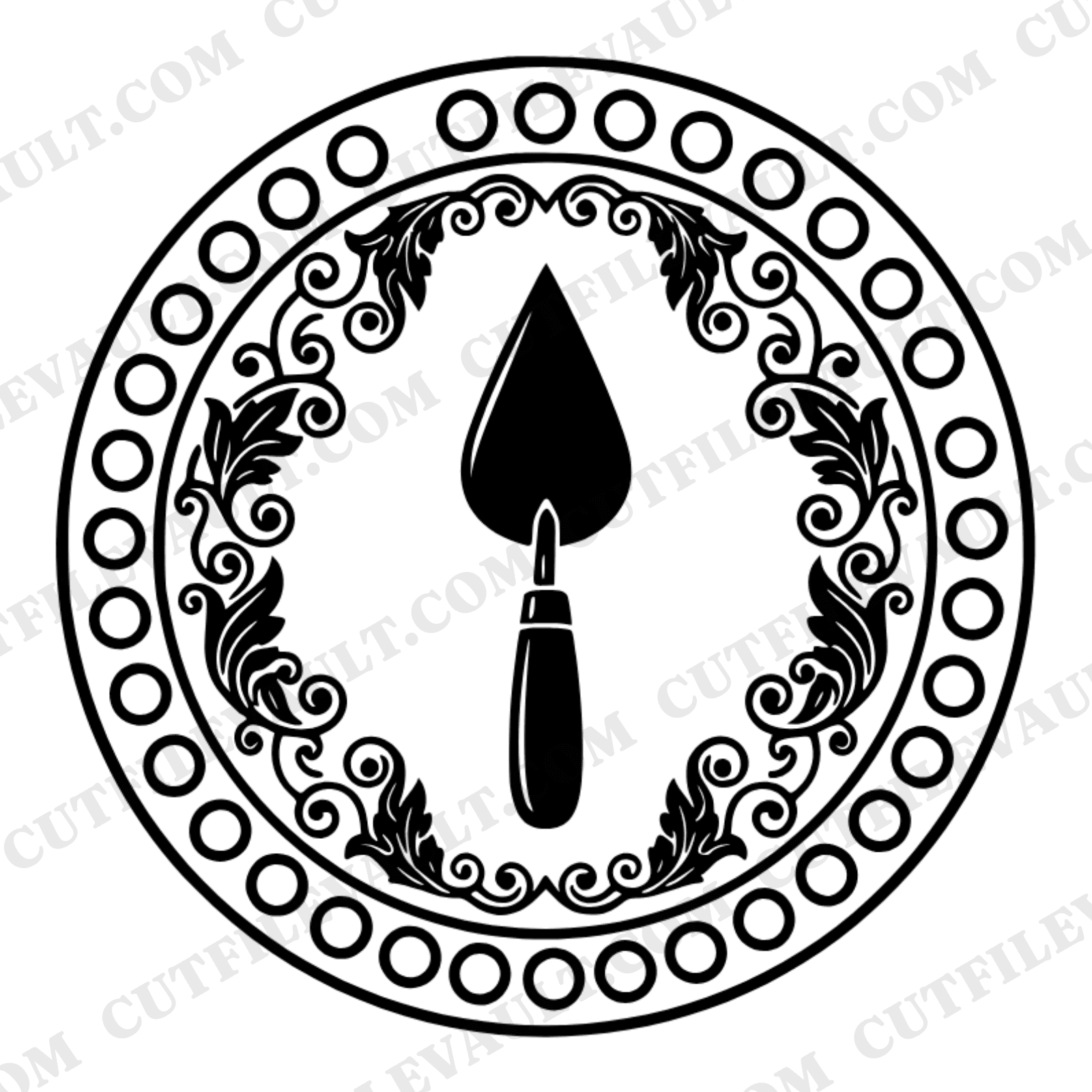 Labor Day Mason Trowel SVG PNG Vintage Badge Emblem Cut File for Cricut Silhouette Crafts — view 1