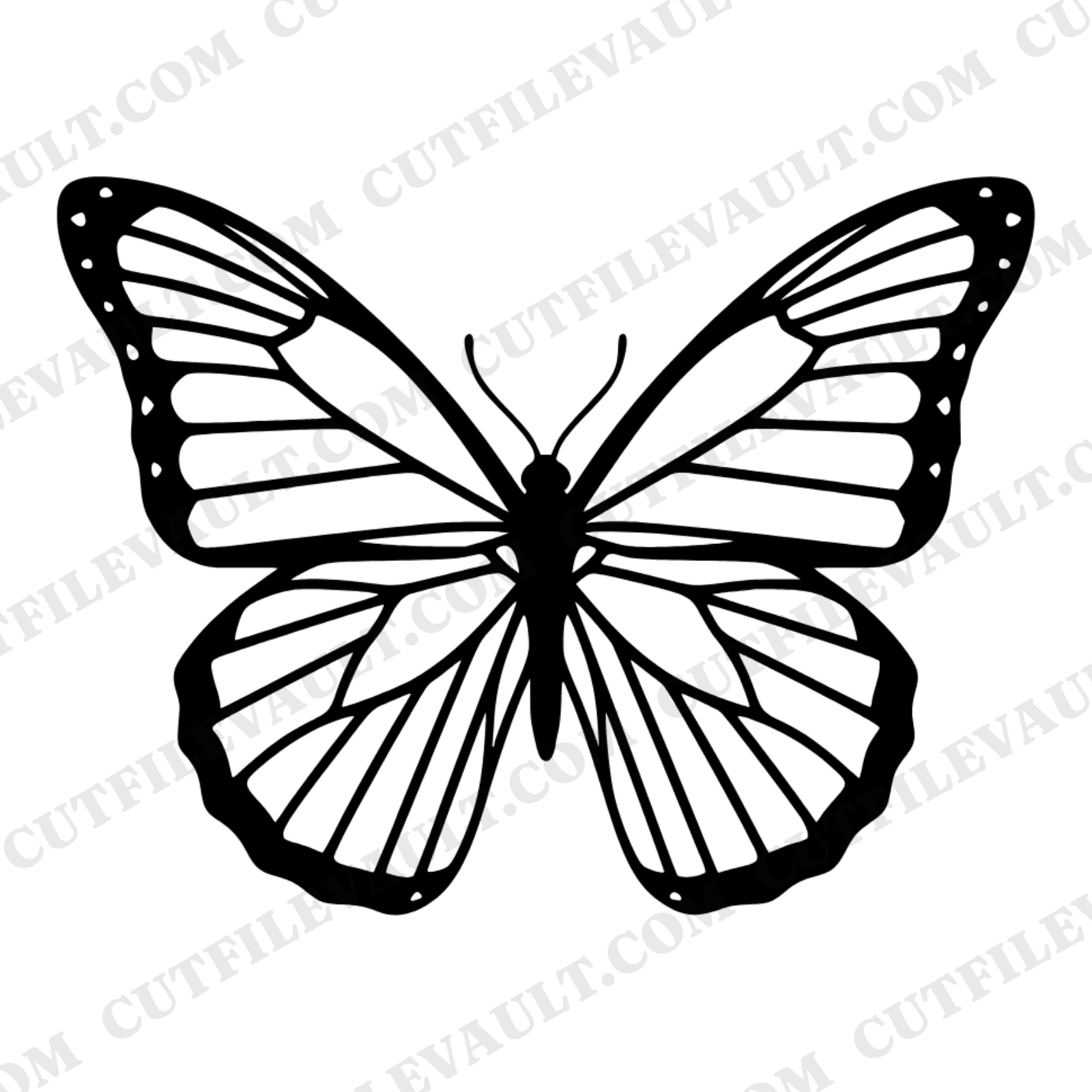 Summer Solstice Butterfly Stained Glass SVG PNG, Vintage Botanical Wings Cut File, Sun Ray Design — view 1