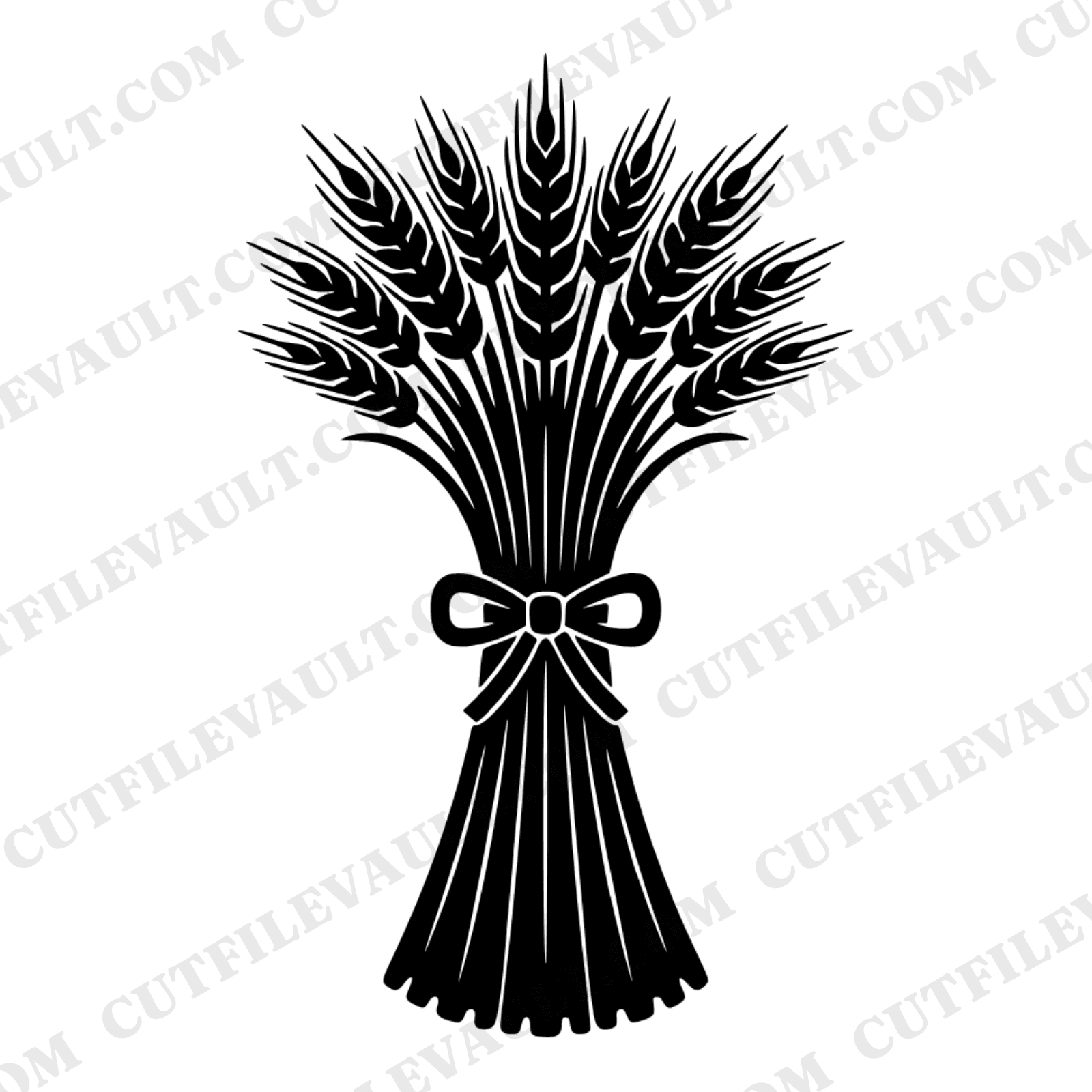 Summer Solstice Wheat Sheaf SVG PNG, Harvest Bundle Line Art, Farmhouse Decor Cut File — view 1