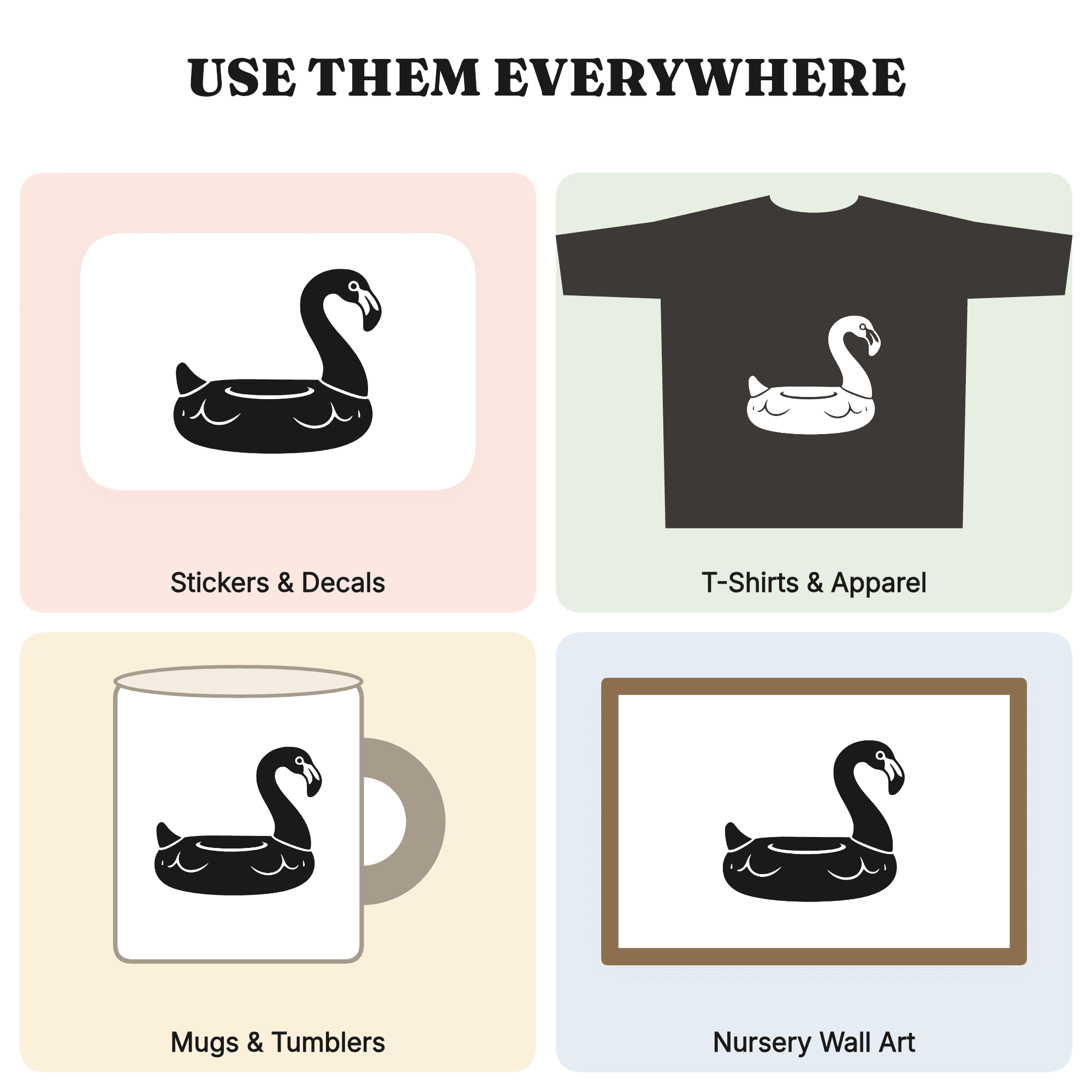 Retro Flamingo Pool Float SVG PNG, Mid-Century Summer Silhouette Cut File for Cricut & Vinyl — view 3