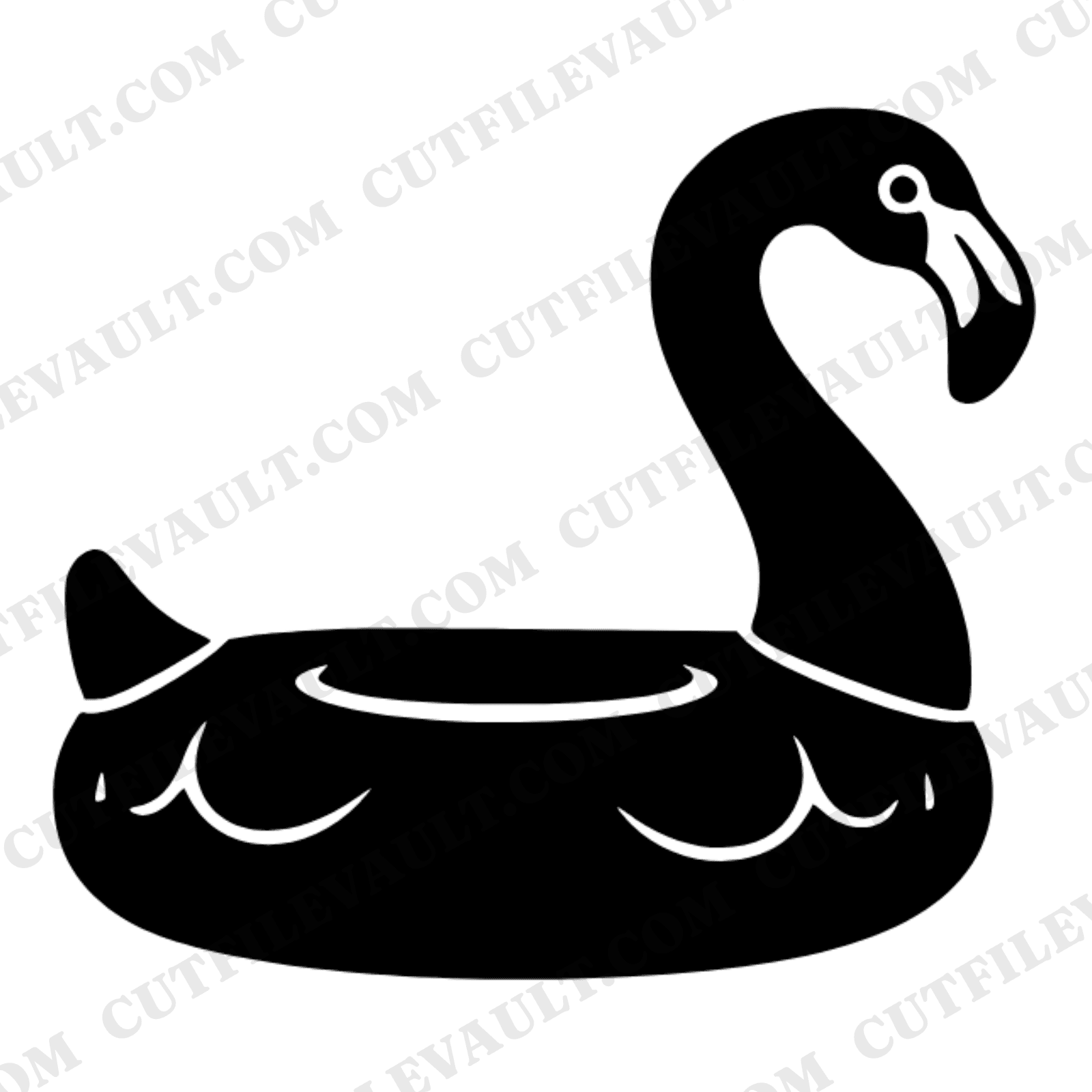 Retro Flamingo Pool Float SVG PNG, Mid-Century Summer Silhouette Cut File for Cricut & Vinyl — view 1