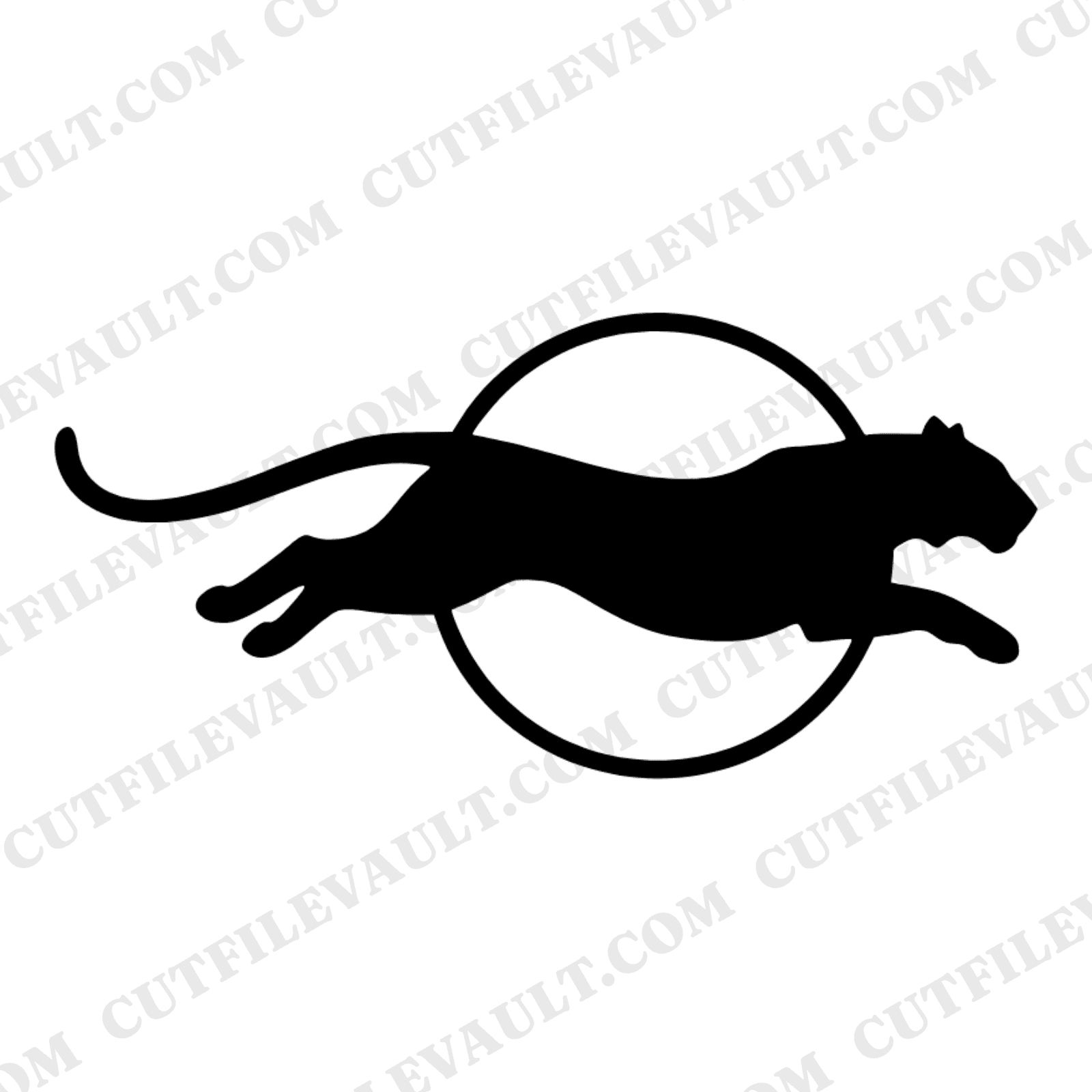 Leaping Tiger Through Hoop SVG PNG School Mascot Spirit Cut File for Cricut Silhouette — view 1