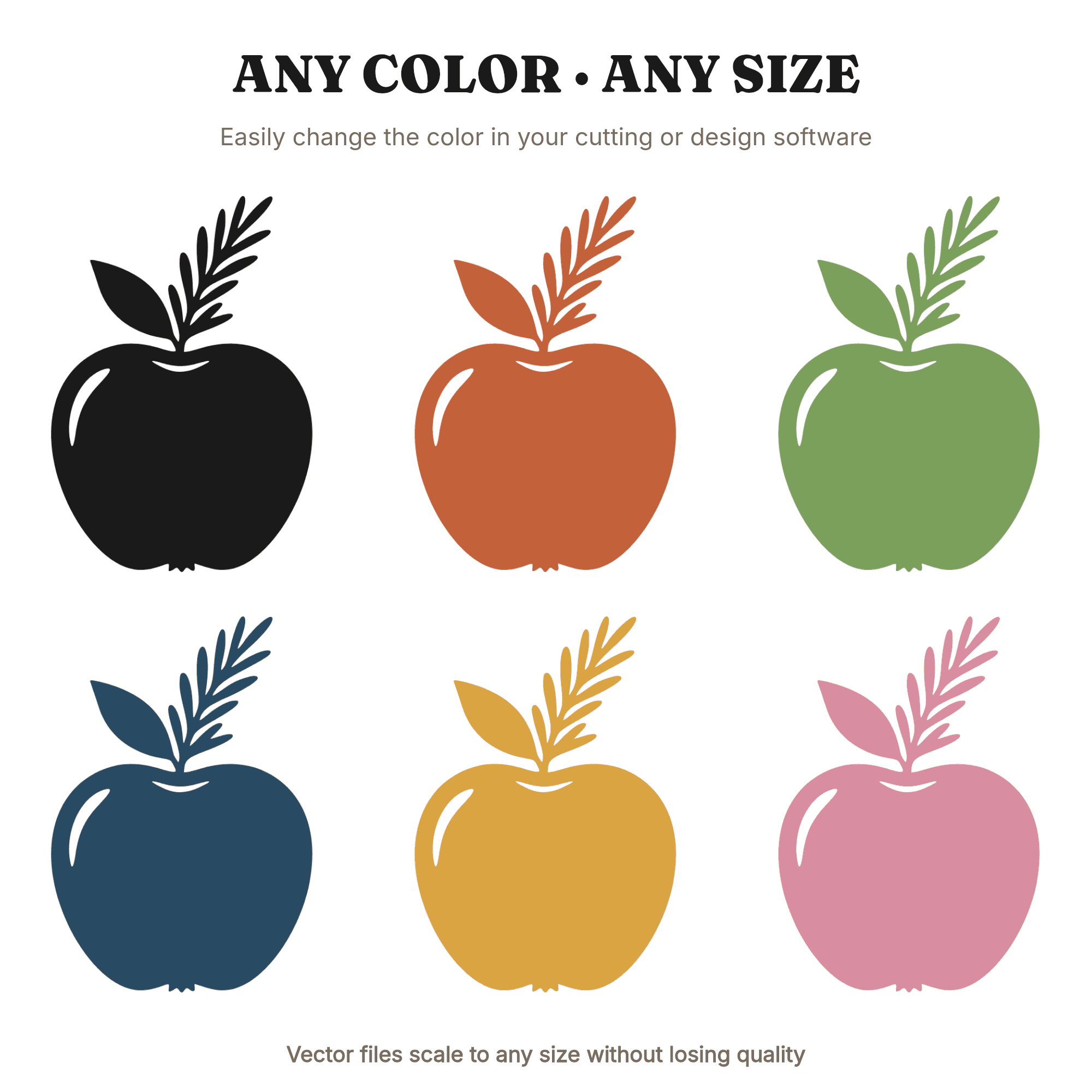 Kitchen Witch Apple SVG PNG, Rosemary Herb Magic Cut File, Back to School Teacher Gift Clipart — view 2
