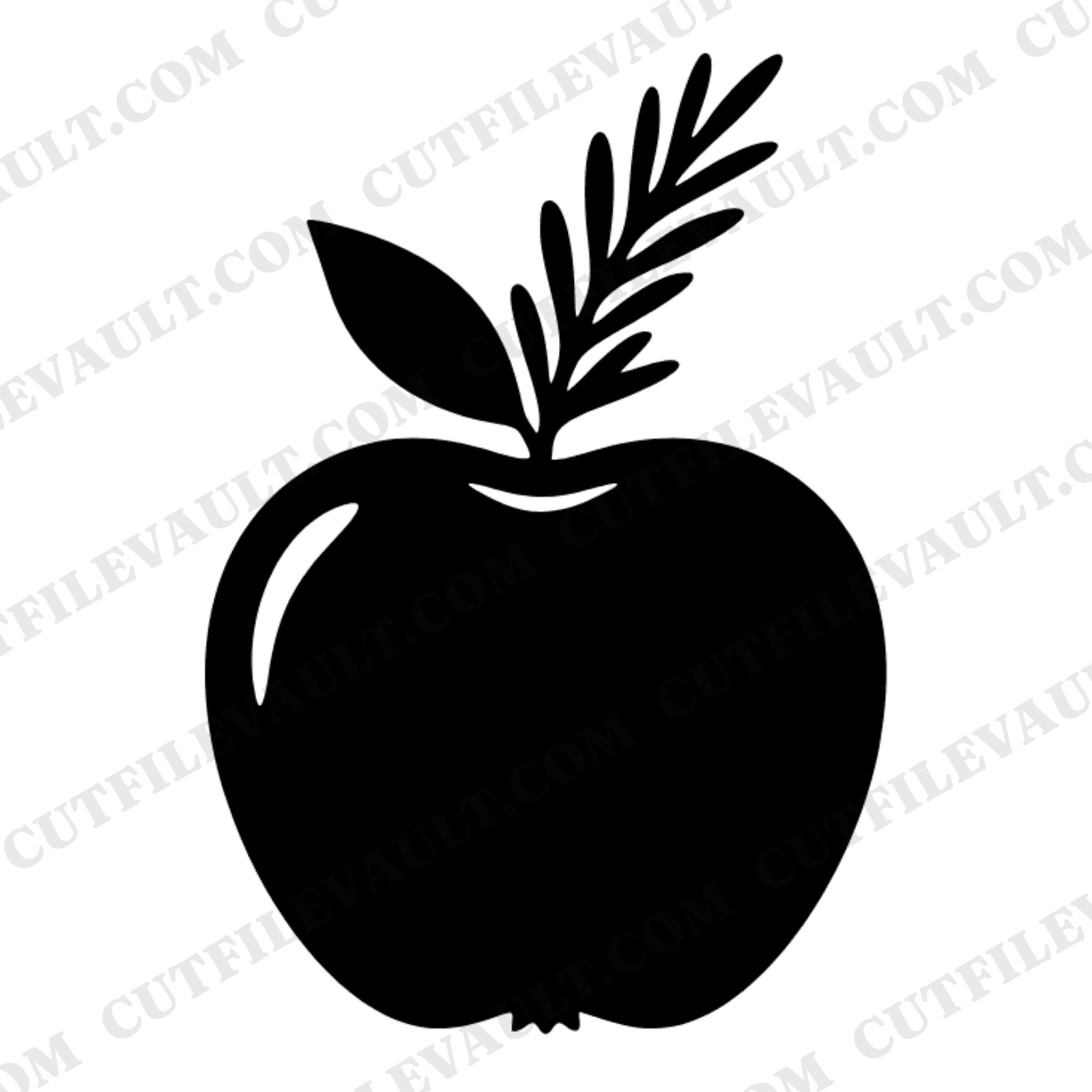 Kitchen Witch Apple SVG PNG, Rosemary Herb Magic Cut File, Back to School Teacher Gift Clipart — view 1
