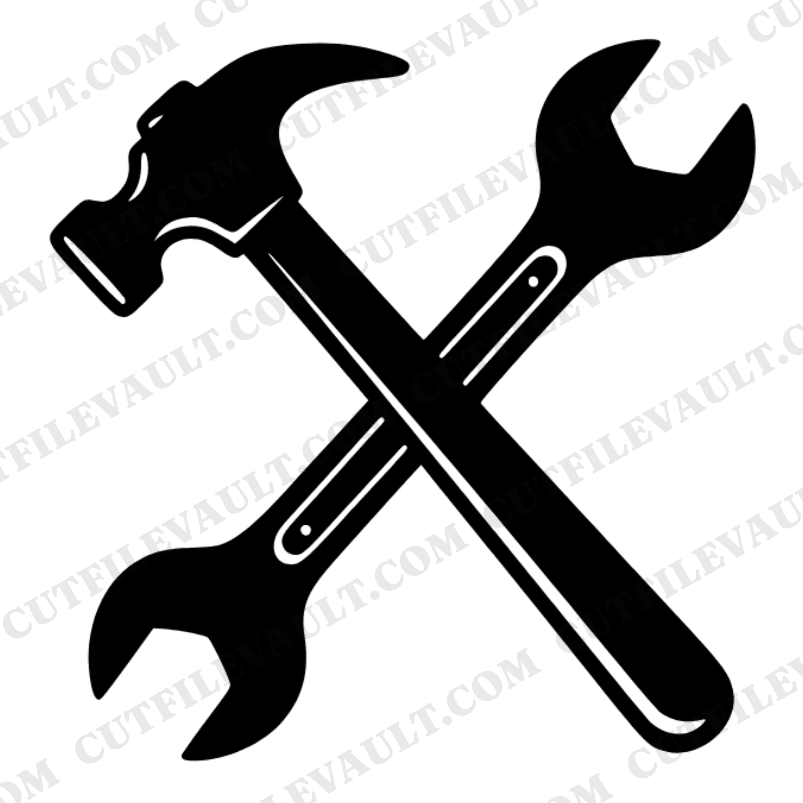 Labor Day Crossed Hammer Wrench SVG PNG Boho Blue Collar Worker Tools Cut File Tribute Design — view 1