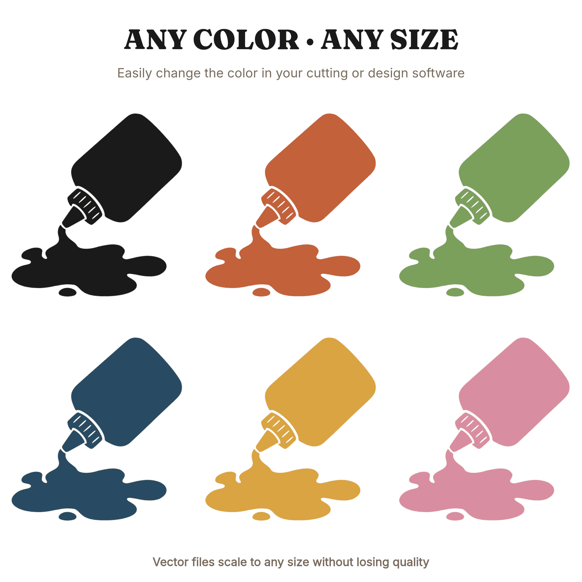 Retro Glue Bottle SVG PNG, 70s Back to School Clipart, Vintage Classroom Craft Cut File — view 2