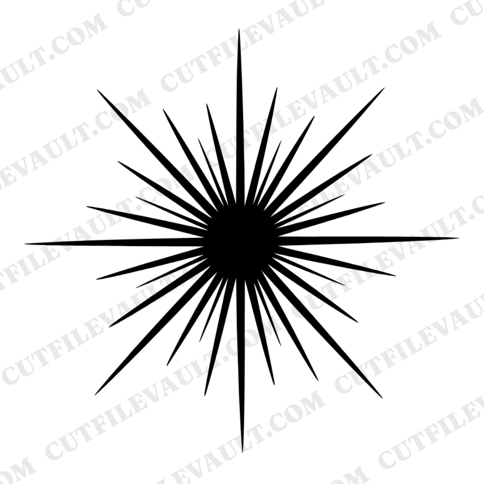 Fourth of July Sparkler Star SVG PNG, Starburst Firework Cut File, Patriotic Silhouette Design — view 1