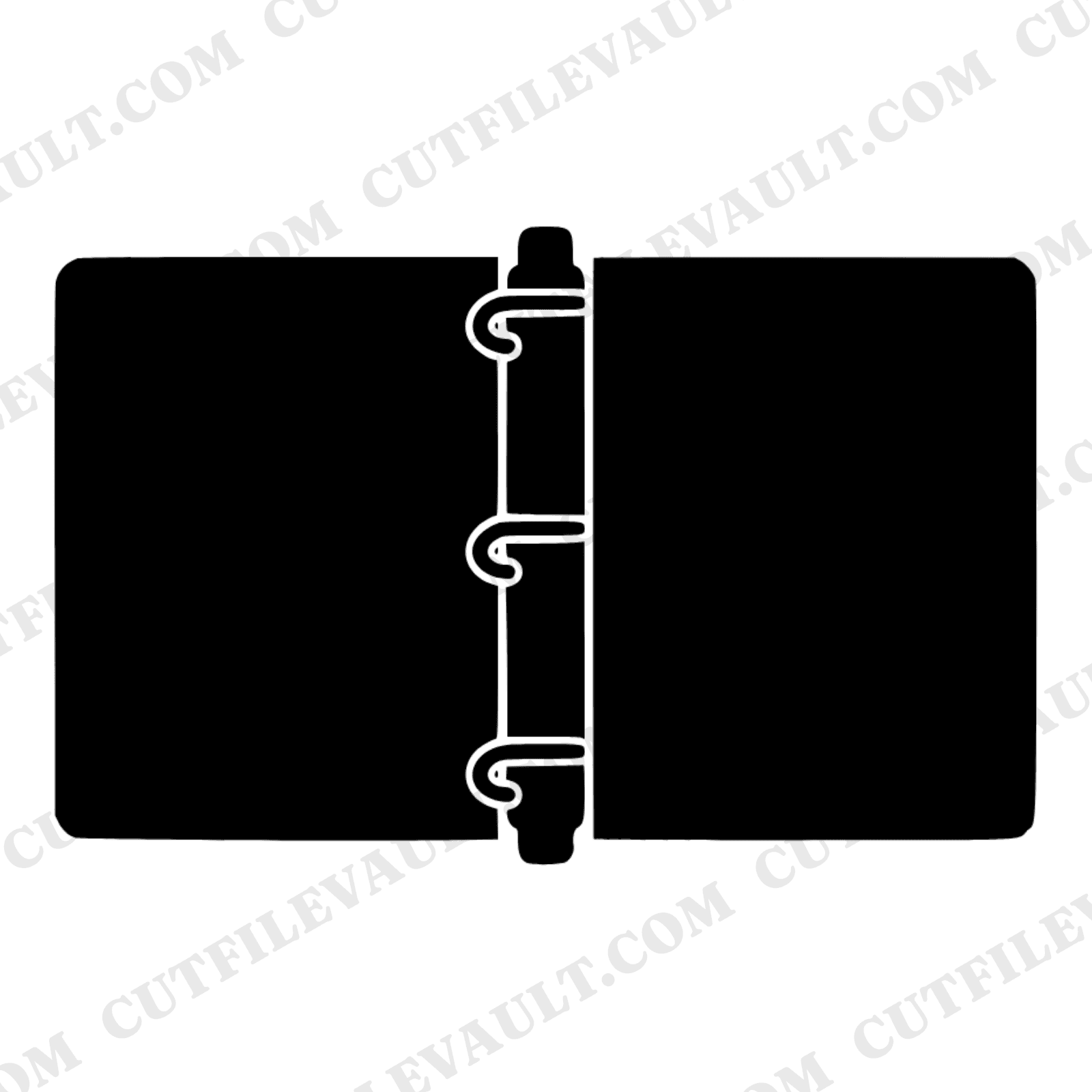 Retro Three Ring Binder SVG PNG Open Binder Top View 70s Back to School Cut File for Cricut — view 1