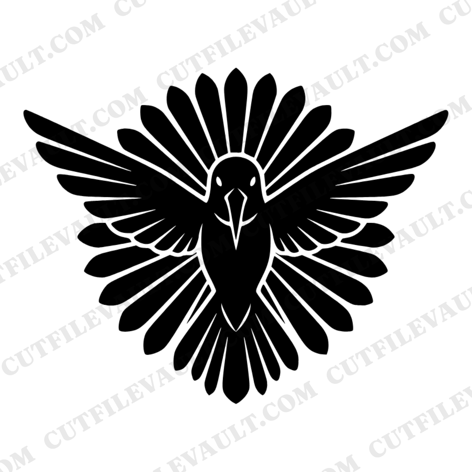 Summer Solstice Hummingbird SVG PNG Retro Folk Art Medallion Cut File 70s Papercut Design — view 1