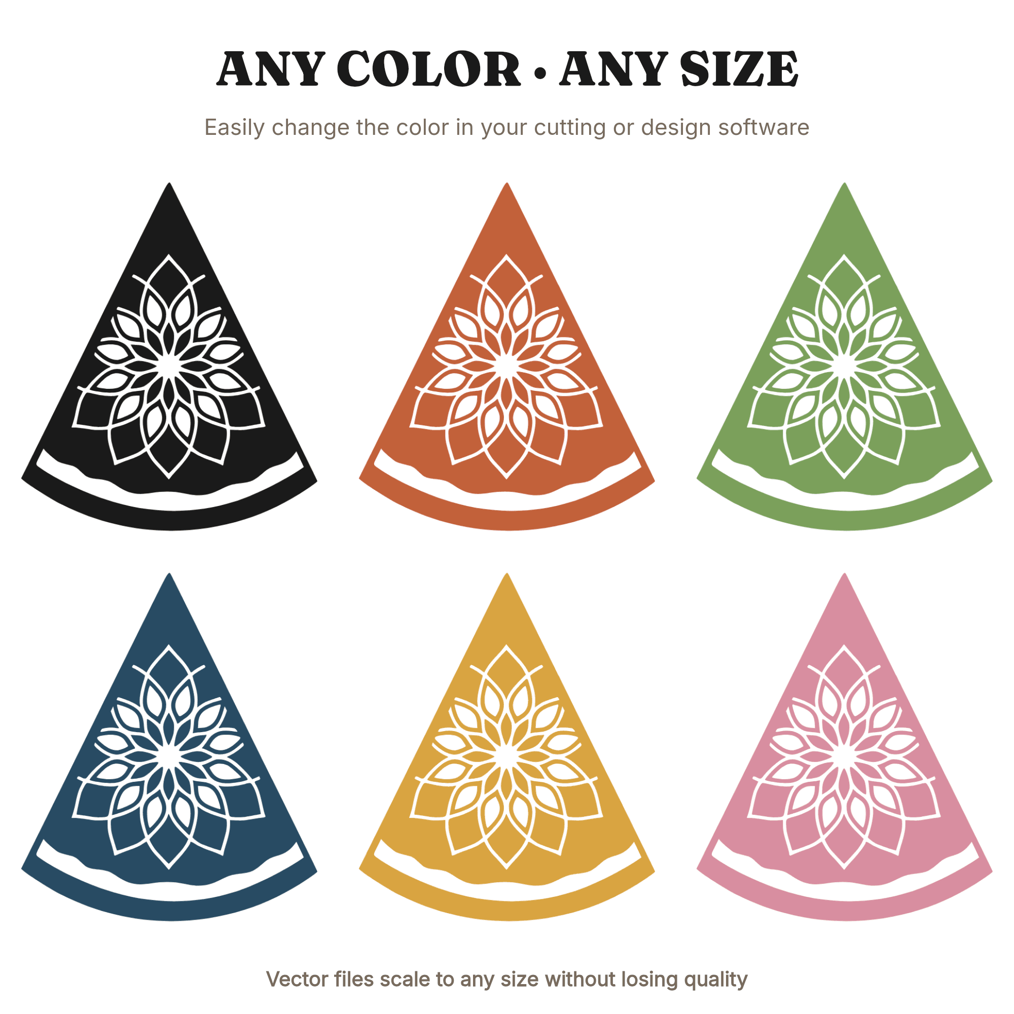 Mandala Watermelon Wedge SVG PNG Vintage Botanical Silhouette Cut File for Cricut Summer Fruit Design — view 2