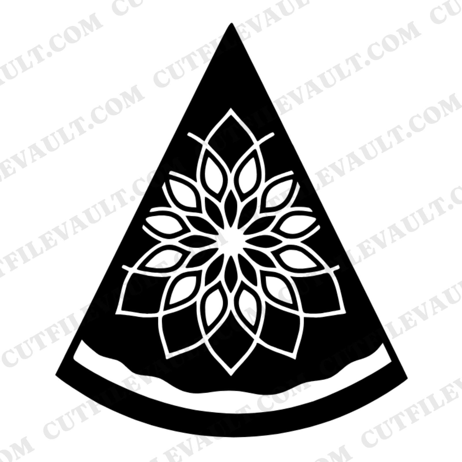Mandala Watermelon Wedge SVG PNG Vintage Botanical Silhouette Cut File for Cricut Summer Fruit Design — view 1