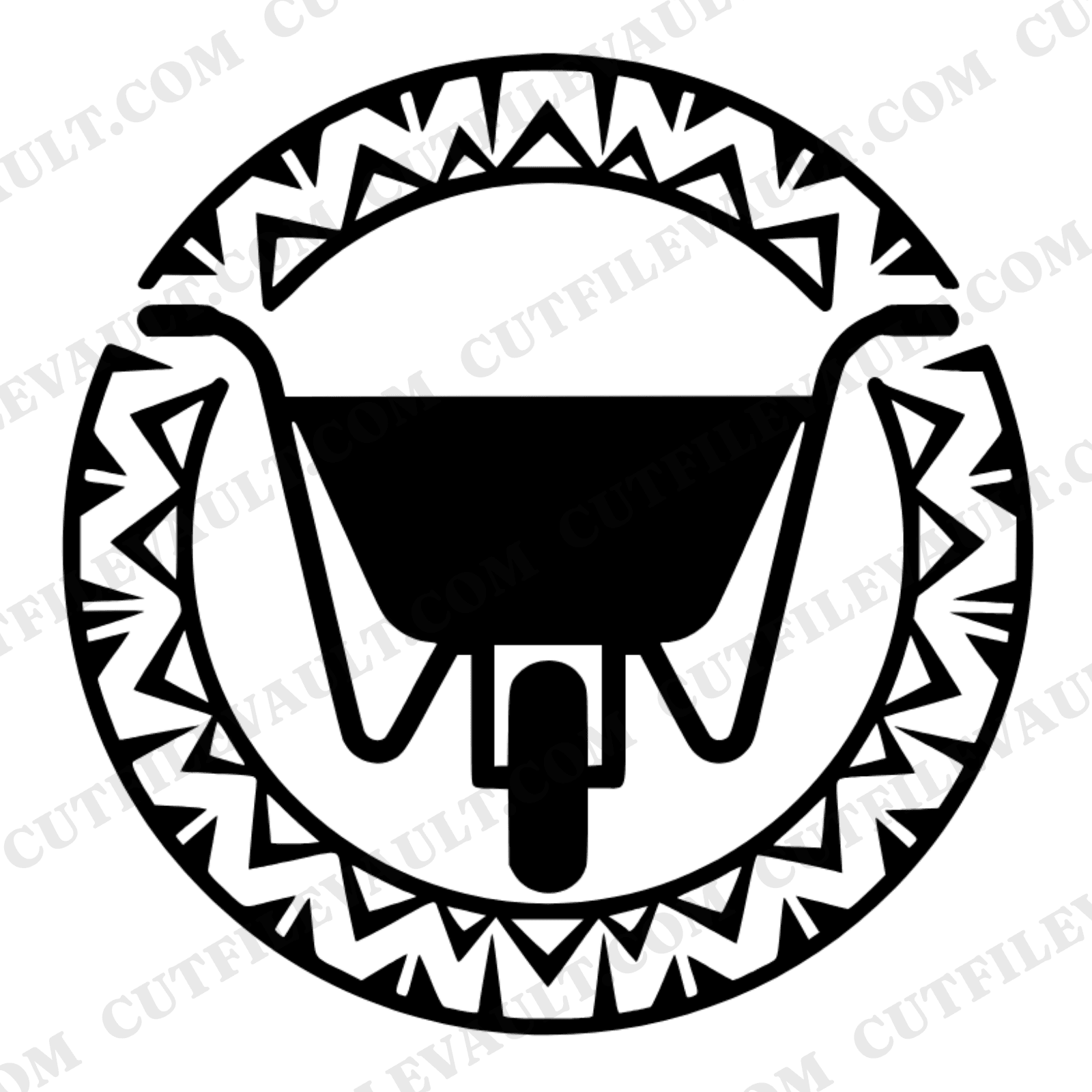 Labor Day Wheelbarrow SVG PNG Folk Art Medallion Cut File Art Deco Geometric Design Vinyl Decal — view 1