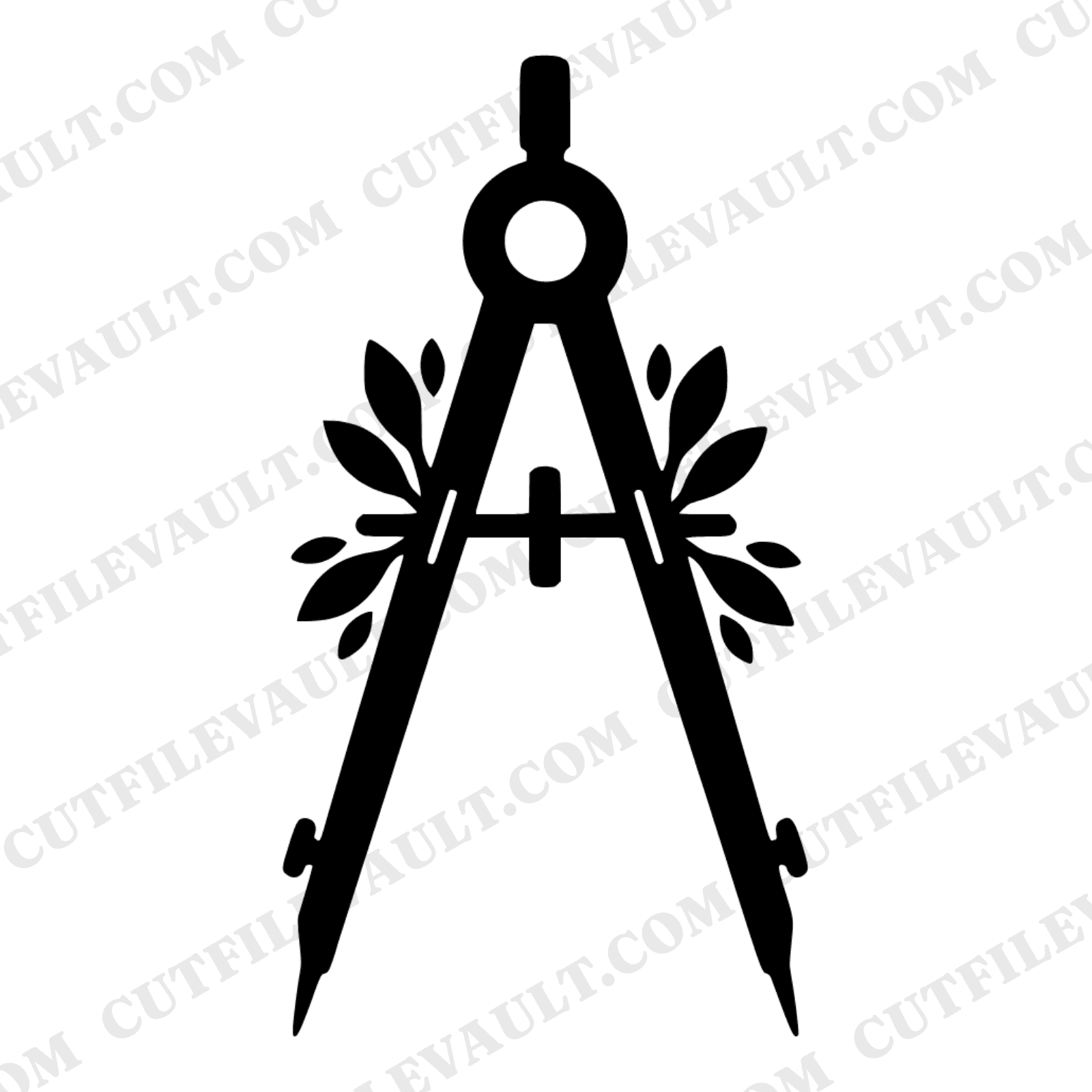Vintage Botanical Drafting Compass SVG PNG Back to School Crafter Cut File Geometry Tools Design — view 1