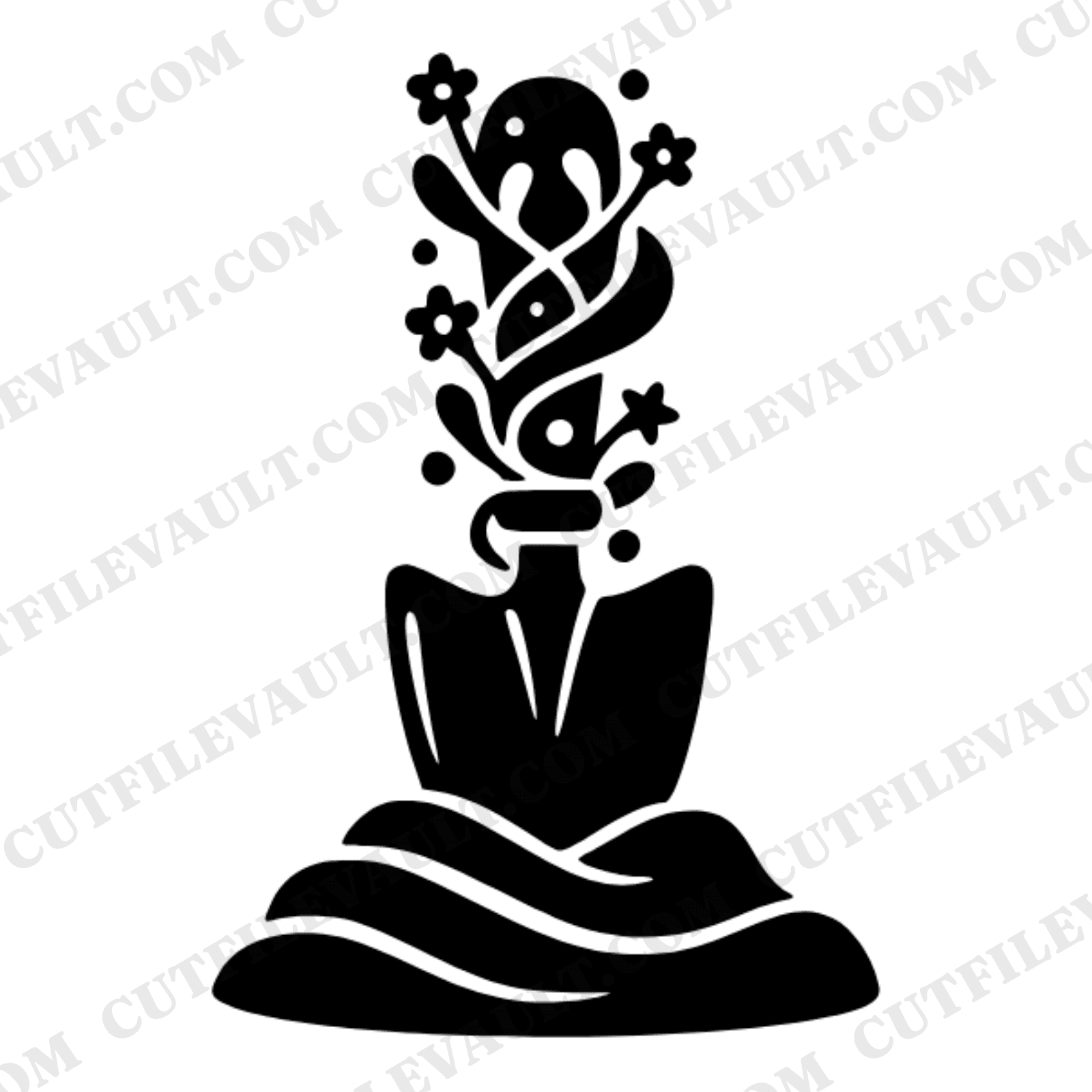 Labor Day Garden Trowel SVG PNG, Cottagecore Gardening Tool with Vines, Retro 70s Floral Cut File — view 1