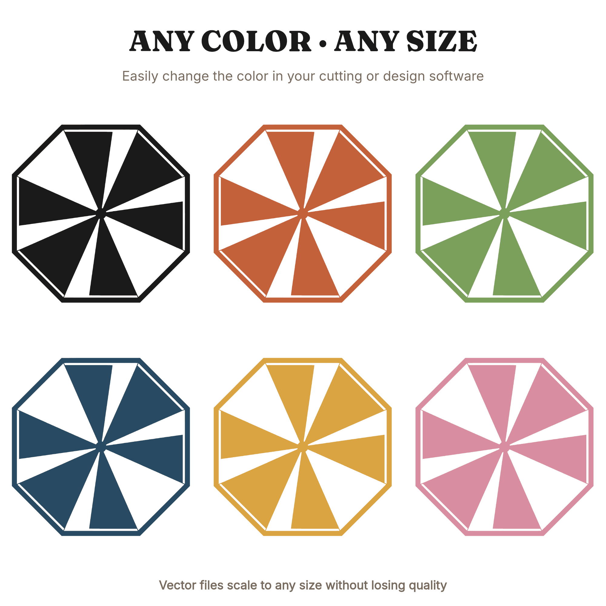 Art Deco Beach Umbrella SVG PNG, Overhead Sunburst View Cut File, Retro Summer Geometric Design — view 2