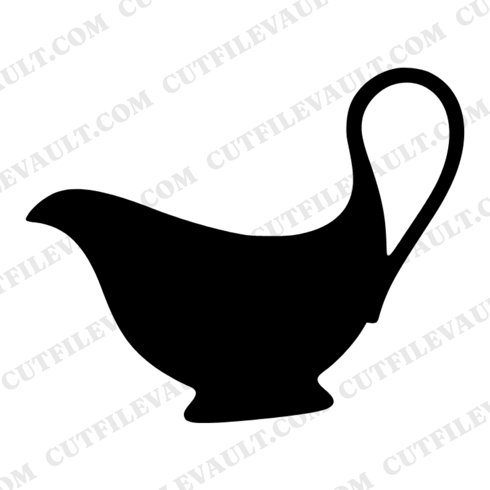 Mid Century Gravy Boat SVG PNG Pouring Silhouette Thanksgiving Fall Table Decor Cut File — view 1
