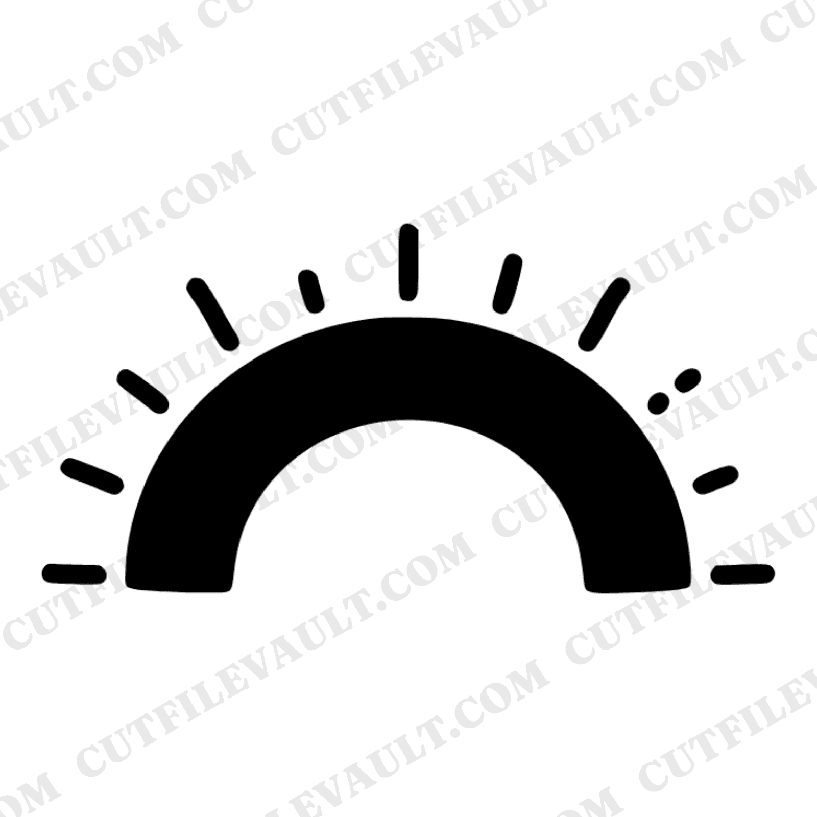 Whimsical Protractor SVG PNG, Back to School Sunburst Silhouette, Scandinavian Line Art Cut File — view 1