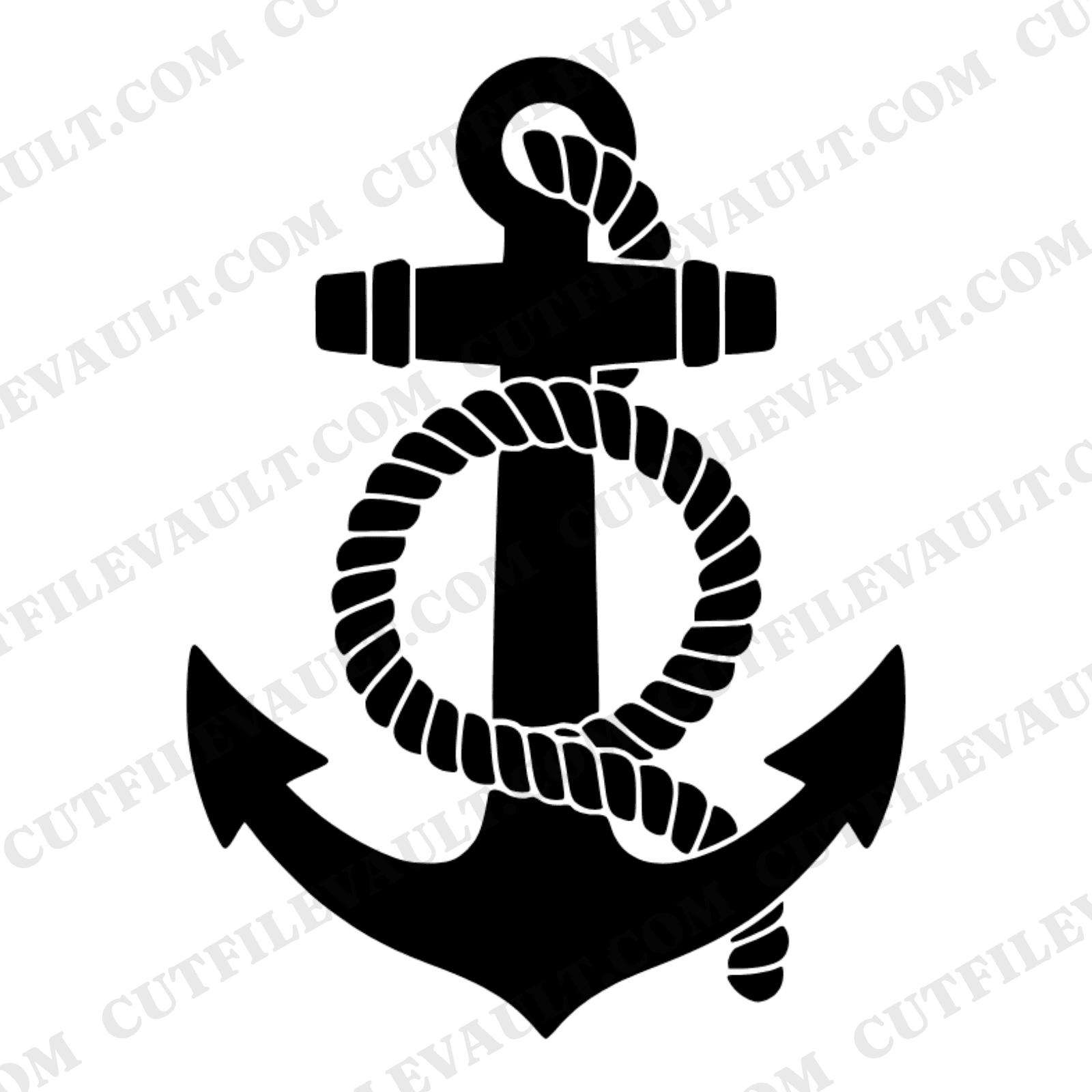 Nautical Anchor SVG PNG, Fathers Day Rope Anchor Cut File, Dad Ocean Sea Clipart, Marine Tattoo — view 1