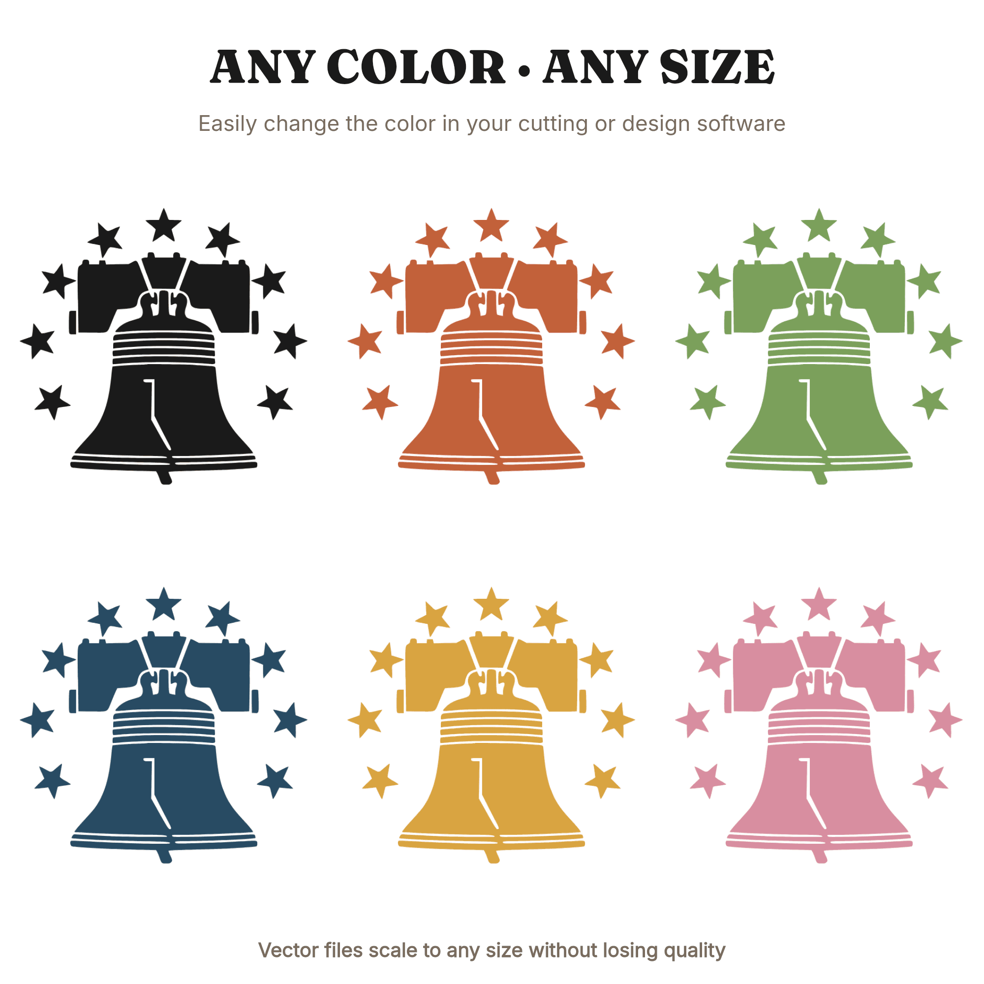 Liberty Bell SVG PNG, Patriotic Tattoo Flash Star Halo Cut File, Fourth of July Cricut Design — view 2