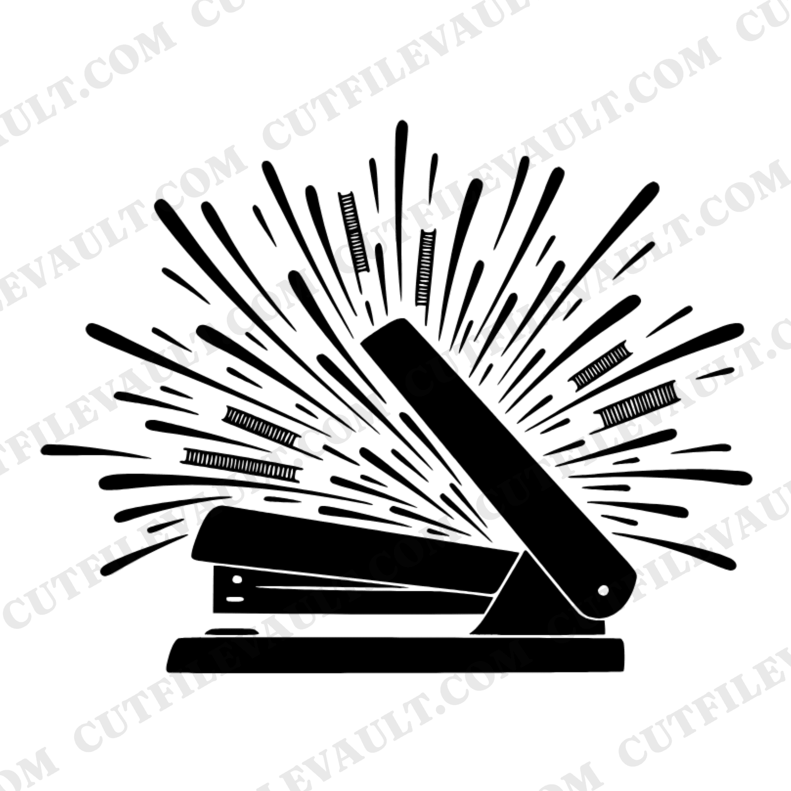 Open Stapler SVG PNG, Sunburst Back to School Cut File, Teacher Appreciation Craft Design — view 1