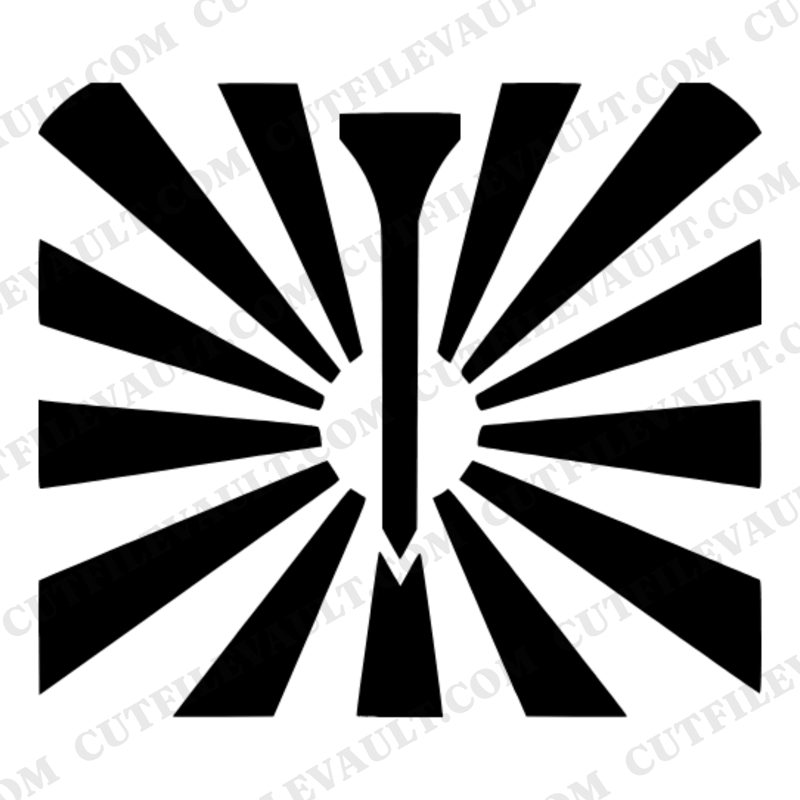 Art Deco Golf Tee SVG PNG Father's Day Retro Sunburst Cut File for Cricut Silhouette Vinyl — view 1