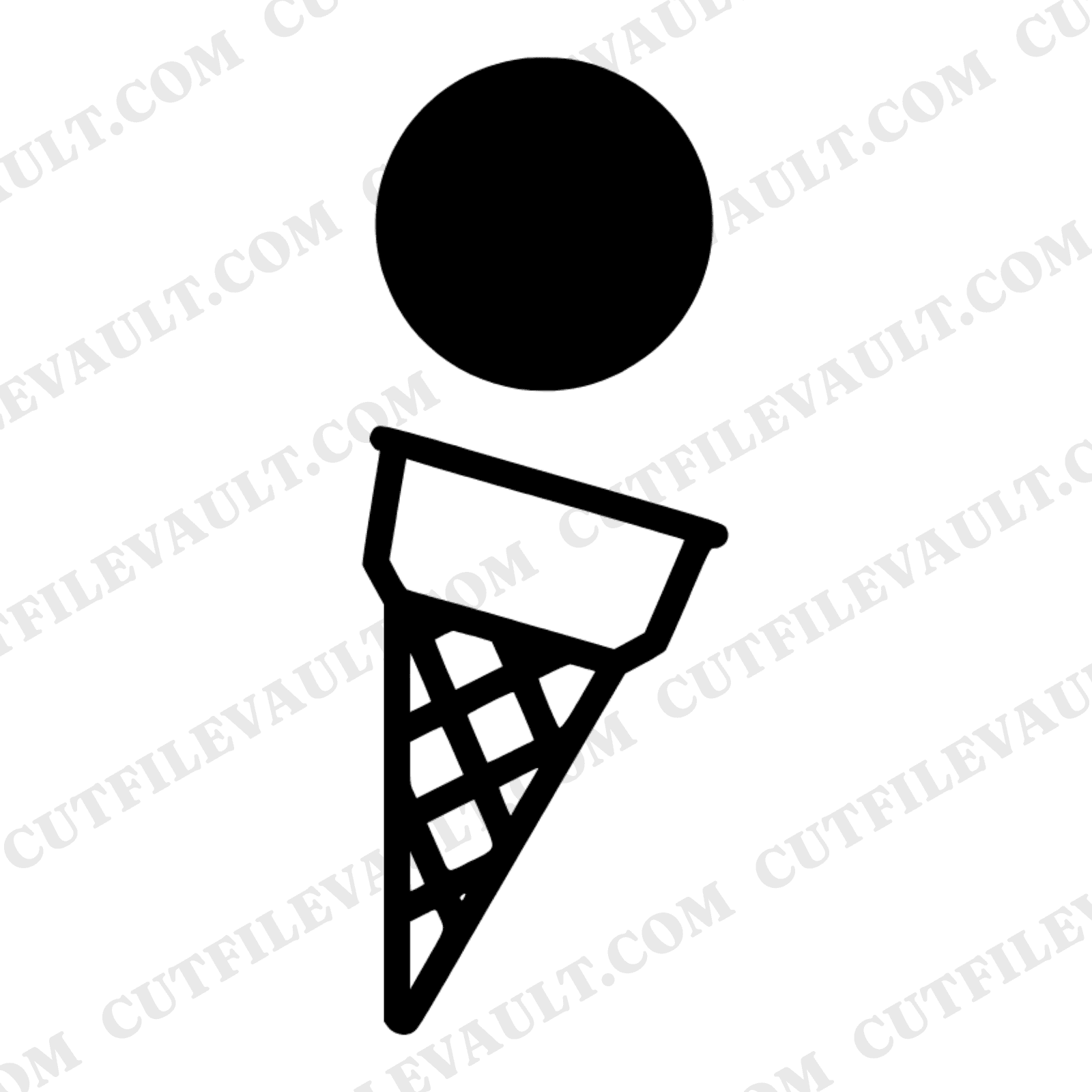 National Ice Cream Day SVG PNG, Tilted Cone Mid Fall Scoop Cut File, Summer Dessert Clipart — view 1