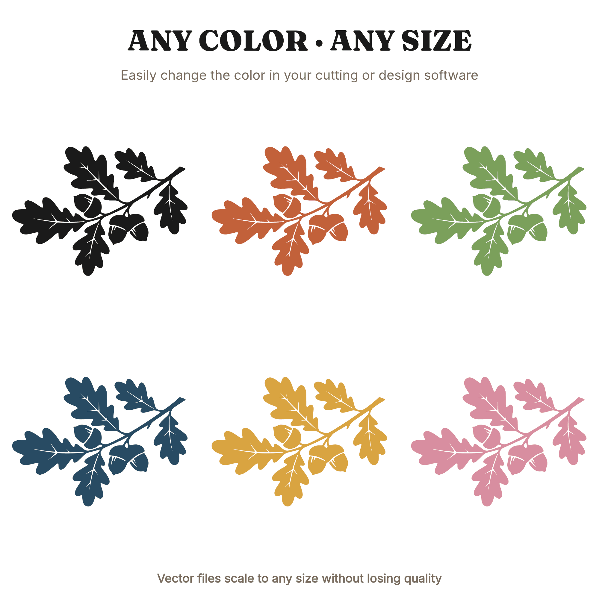 Oak Branch Acorn SVG PNG Fall Equinox Botanical Arc Cut File for Cricut Silhouette Autumn Decor — view 2