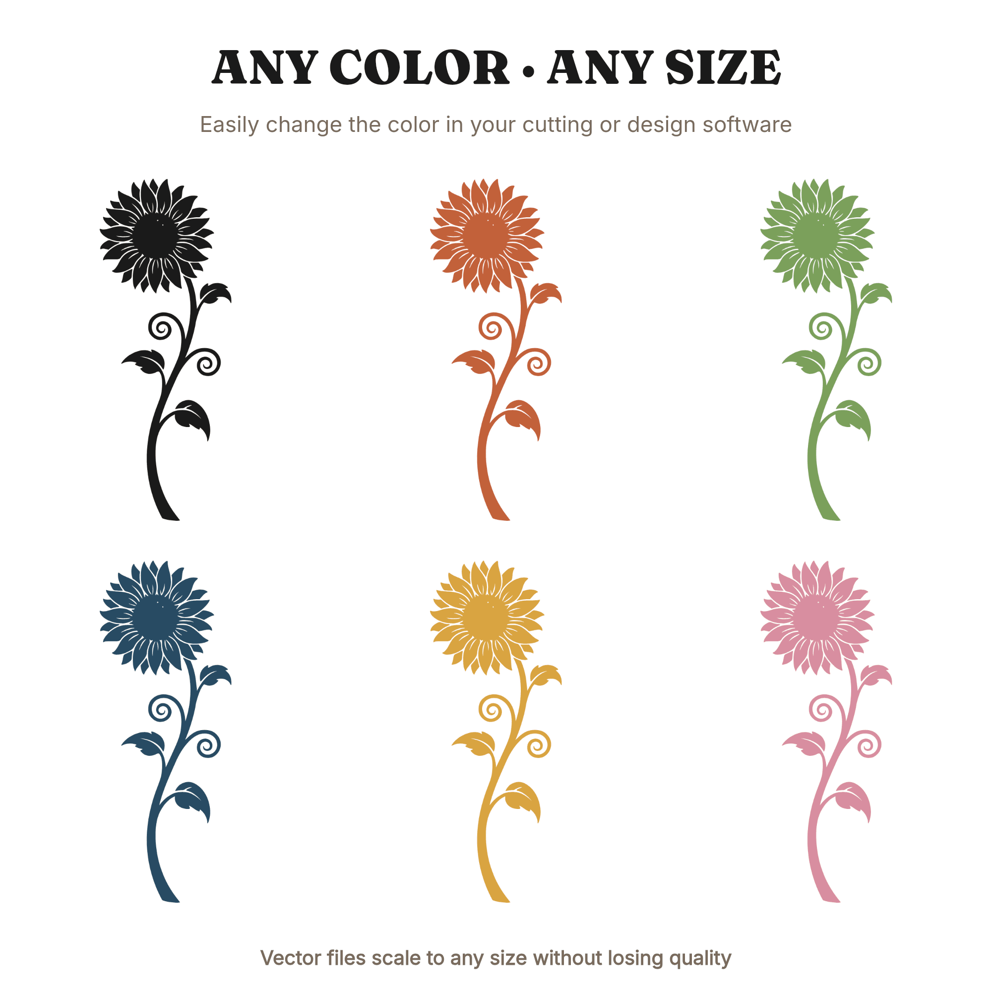 Summer Solstice Sunflower SVG PNG Art Nouveau Silhouette Cut File Vintage Botanical Flower Design — view 2