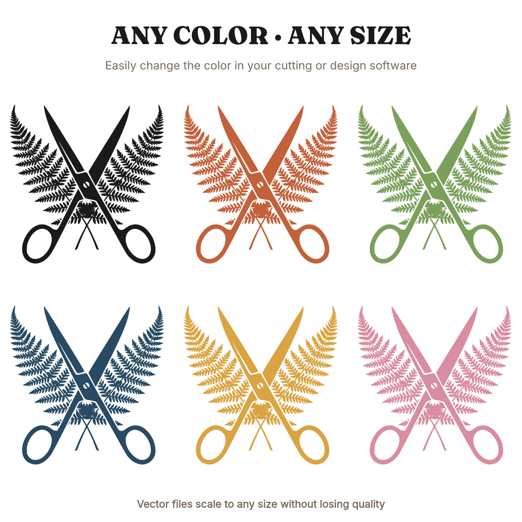 Dissection Scissors Fern SVG PNG, Herbarium Biology Science Cut File, Botanical Laboratory Design — view 2