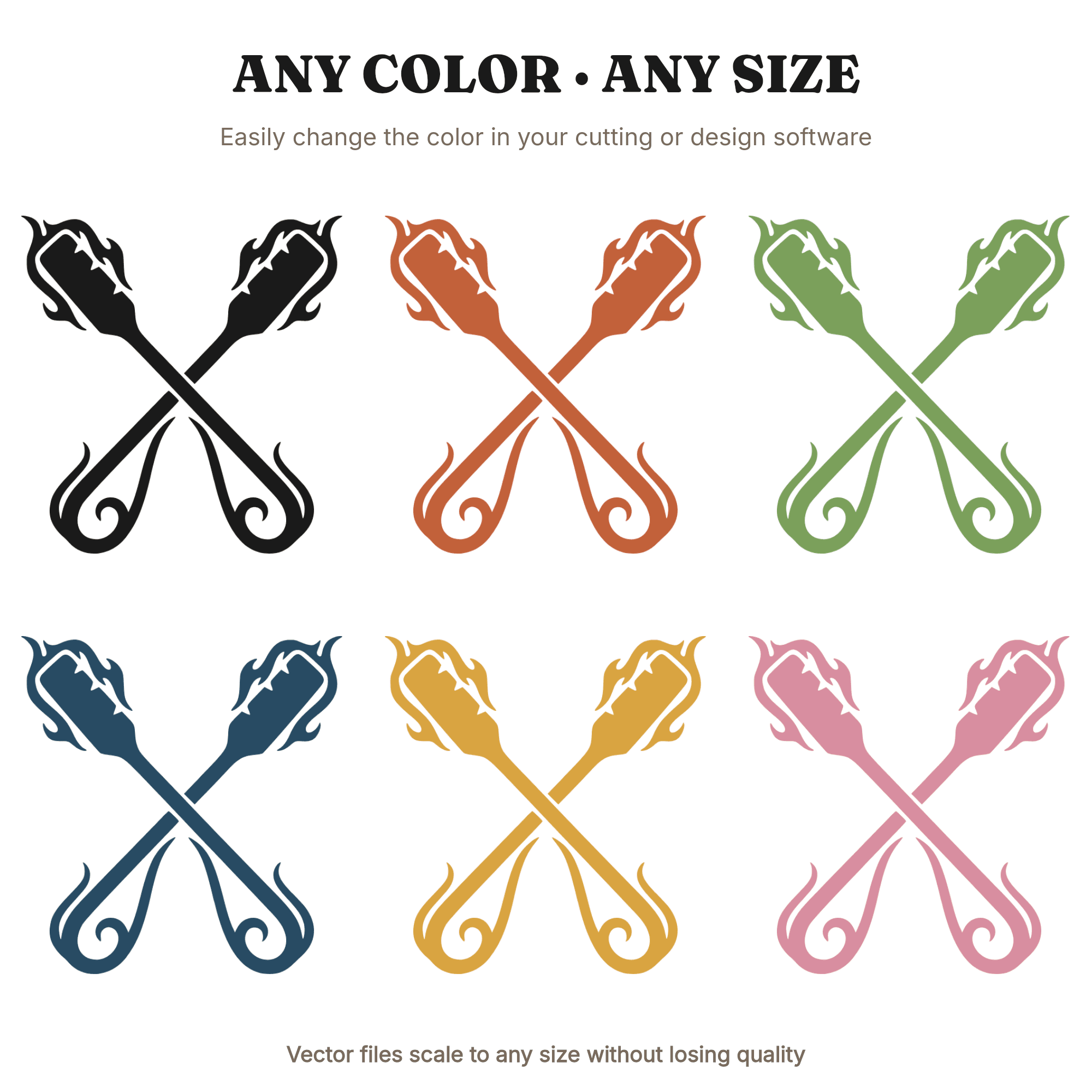 Art Nouveau BBQ Tongs SVG PNG, Father's Day Grilling Cut File, Flame Wisps Design, Barbecue Dad Gift — view 2