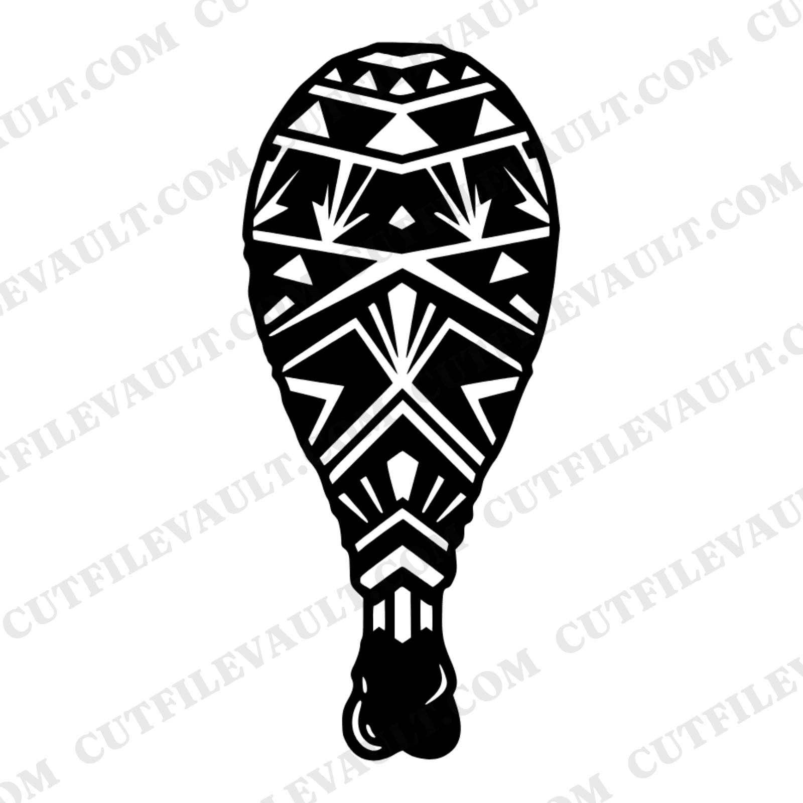 Art Deco Fried Chicken Drumstick SVG PNG, Geometric Chicken Leg Cut File for Cricut — view 1