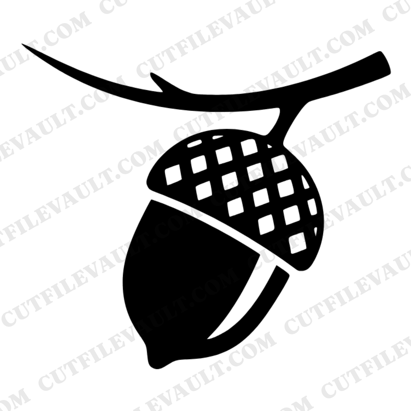 Autumn Equinox Acorn SVG PNG, Mid Century Fall Acorn Cut File, Minimalist Autumn Decor Design — view 1