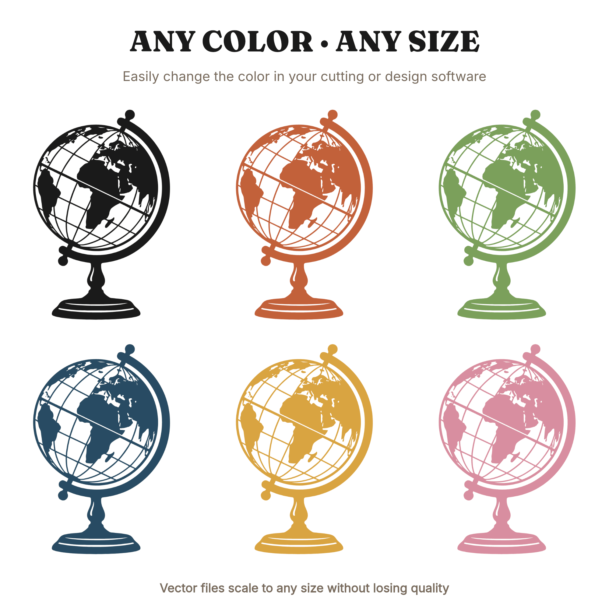 Vintage Celestial Globe SVG PNG, Stained Glass World Map Cut File, Mystical Educational Design — view 2