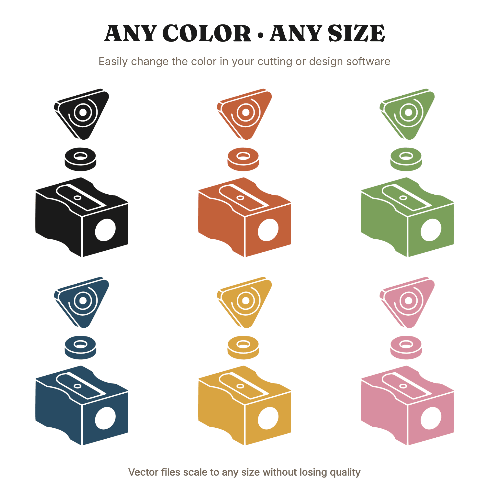 Mid Century Pencil Sharpener SVG PNG Exploded Diagram Cut File Teacher Gift Back to School — view 2