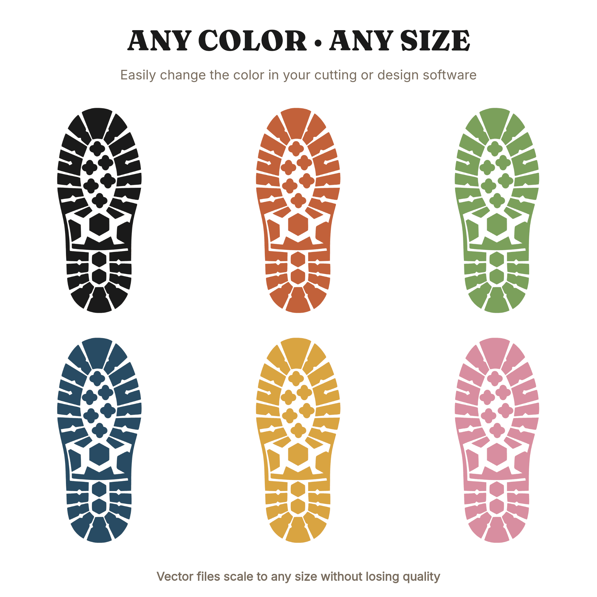 Blue Collar Work Boot Tread SVG PNG Retro 70s Labor Day Tribute Cut File Bootprint Silhouette — view 2