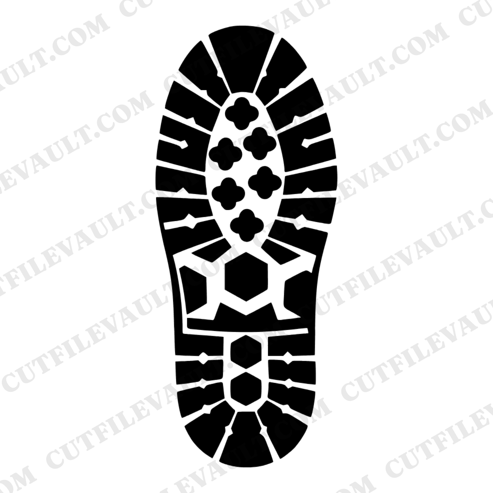 Blue Collar Work Boot Tread SVG PNG Retro 70s Labor Day Tribute Cut File Bootprint Silhouette — view 1