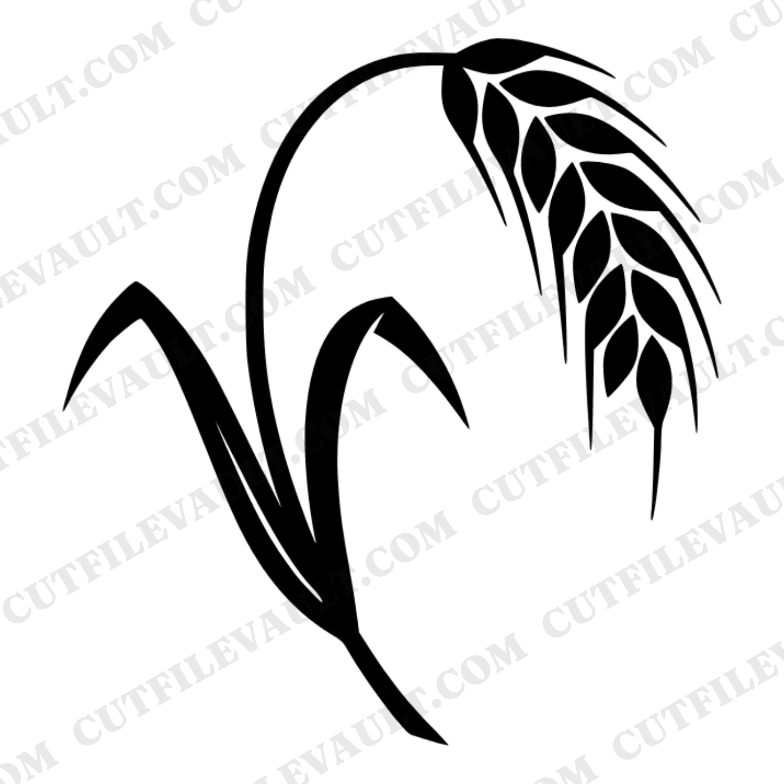 Art Deco Wheat Stalk SVG PNG, Geometric Autumn Harvest Cut File, Thanksgiving Farmhouse Decor — view 1
