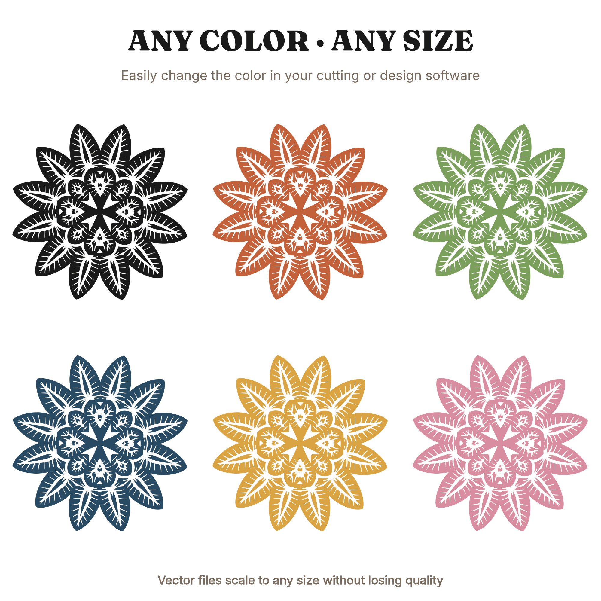 Strawberry Star Mandala SVG PNG, Boho Kaleidoscope Cut File, Fruit Geometric Wall Art Design — view 2
