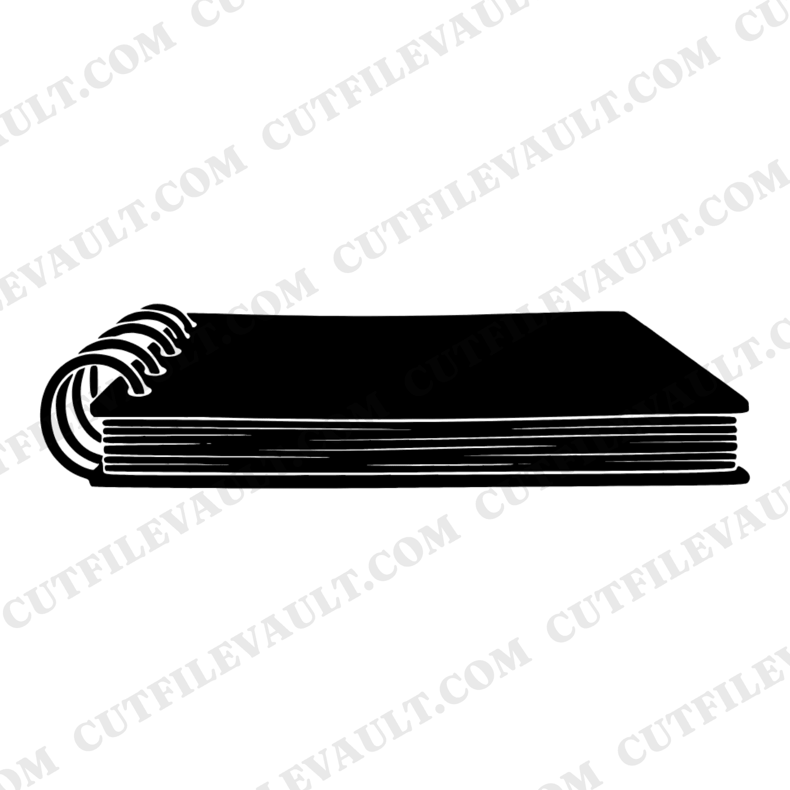 Spiral Notebook Spine View SVG PNG, Back to School Line Art, Scandinavian Minimalist Notebook Cut File — view 1