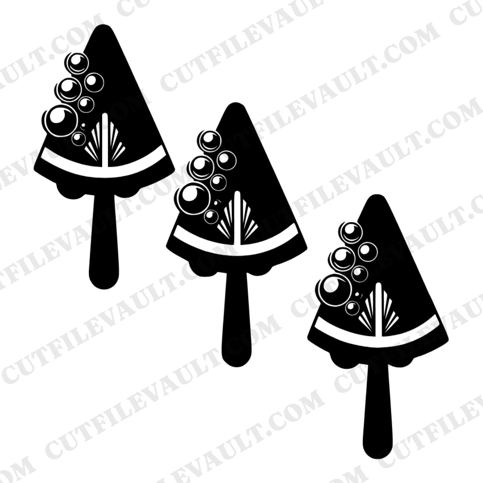 Watermelon Popsicle SVG PNG, Y2K Bubble Summer Popsicle Art Deco Geometric Cut File for Cricut — view 1